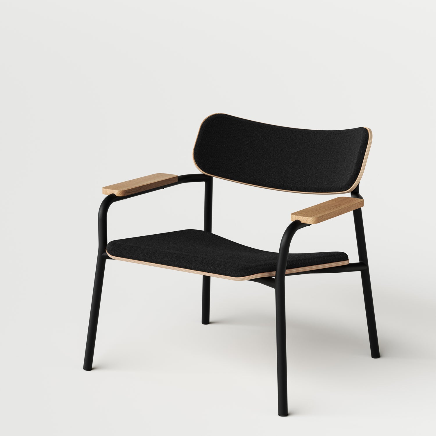 Chaise_ETUDE_LOUNGE_accoudoir_tissu_noir_noir