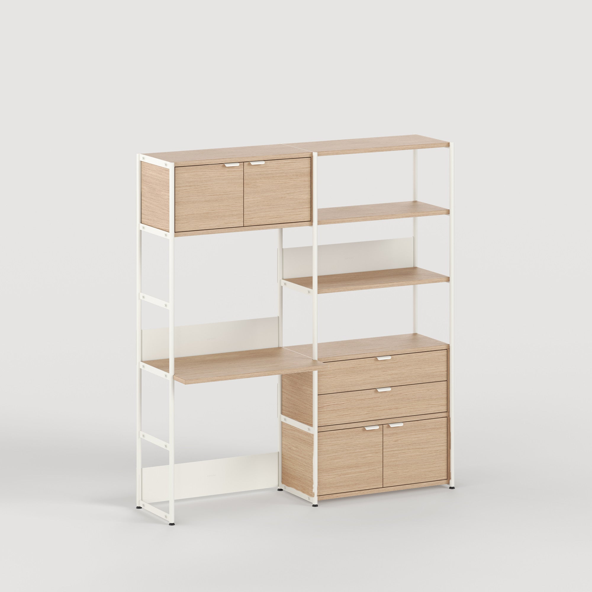 TIPTOE UNIT desk shelf - H180 to 215 x W164cm - eco-certified wood