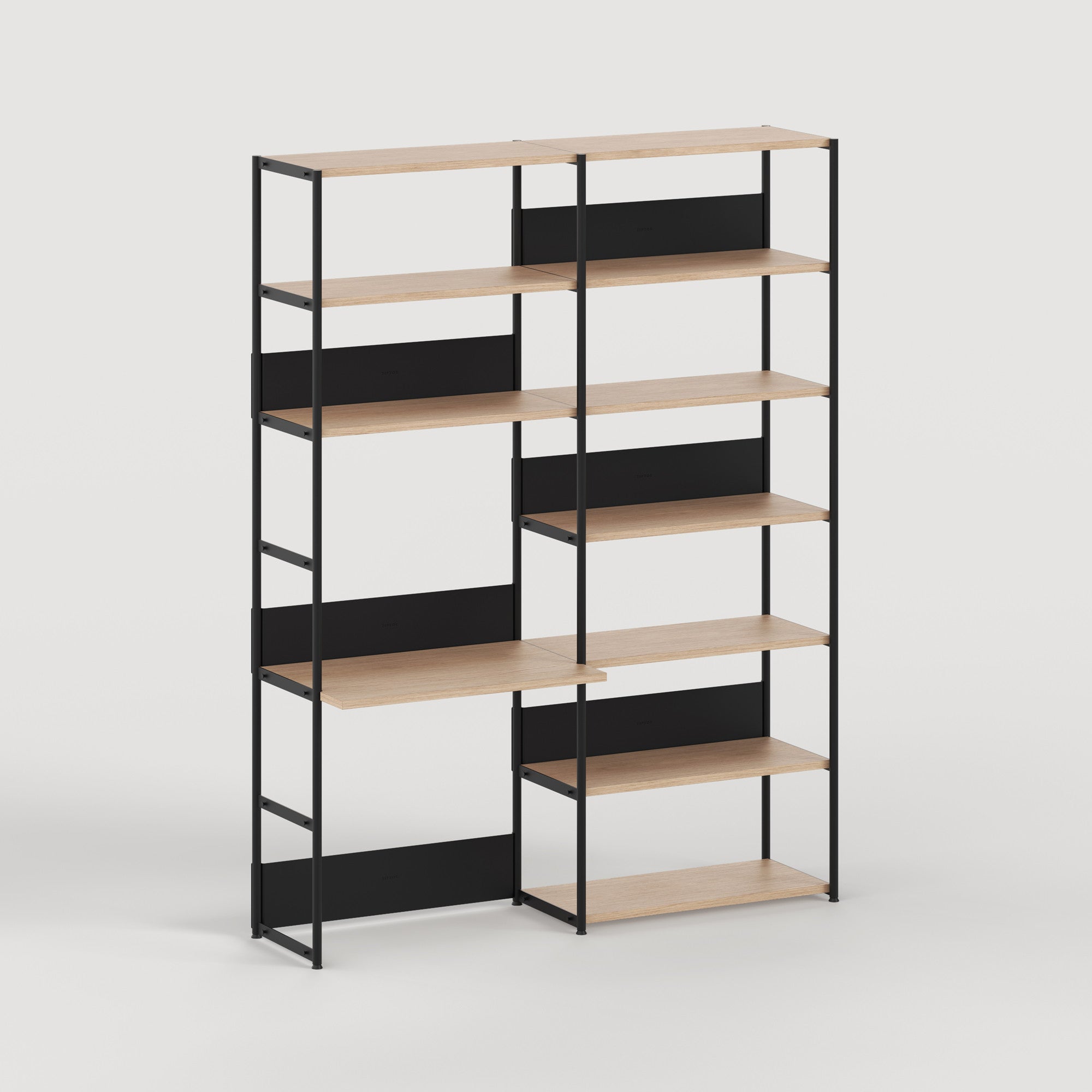 TIPTOE UNIT desk shelf - H180 to 215 x W164cm - eco-certified wood