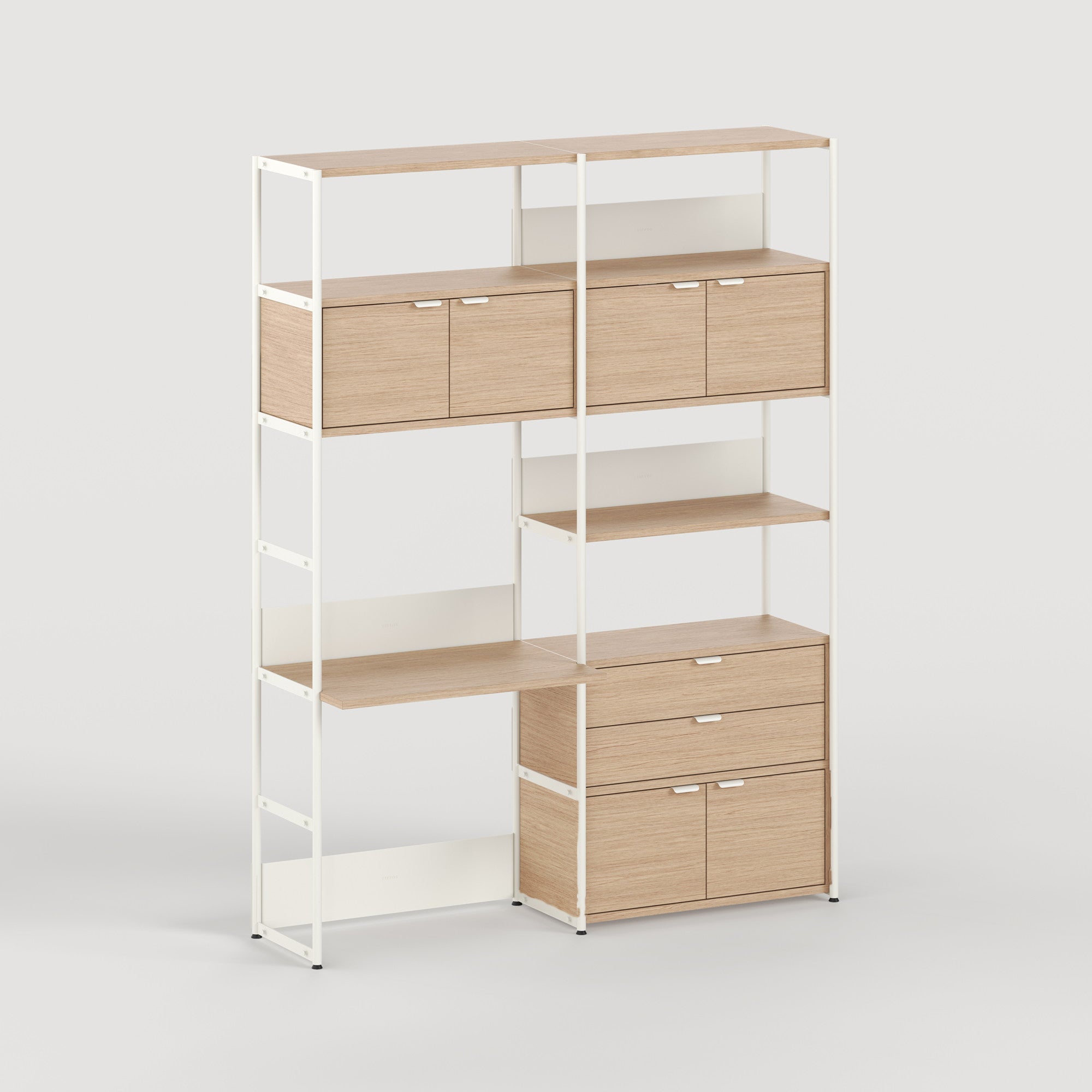TIPTOE UNIT desk shelf - H180 to 215 x W164cm - eco-certified wood