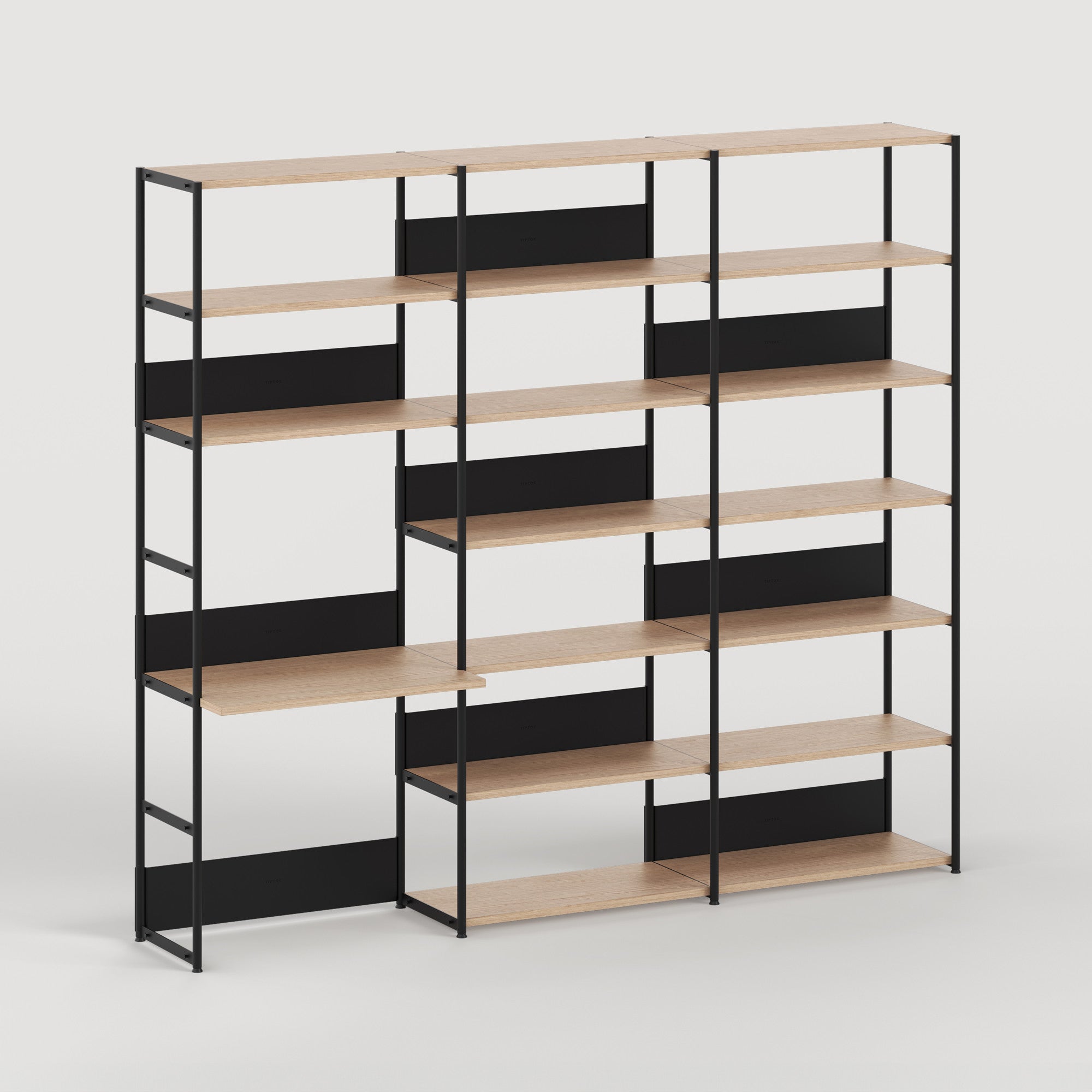 TIPTOE UNIT desk shelf - H180 to 215 x W244cm - eco-certified wood