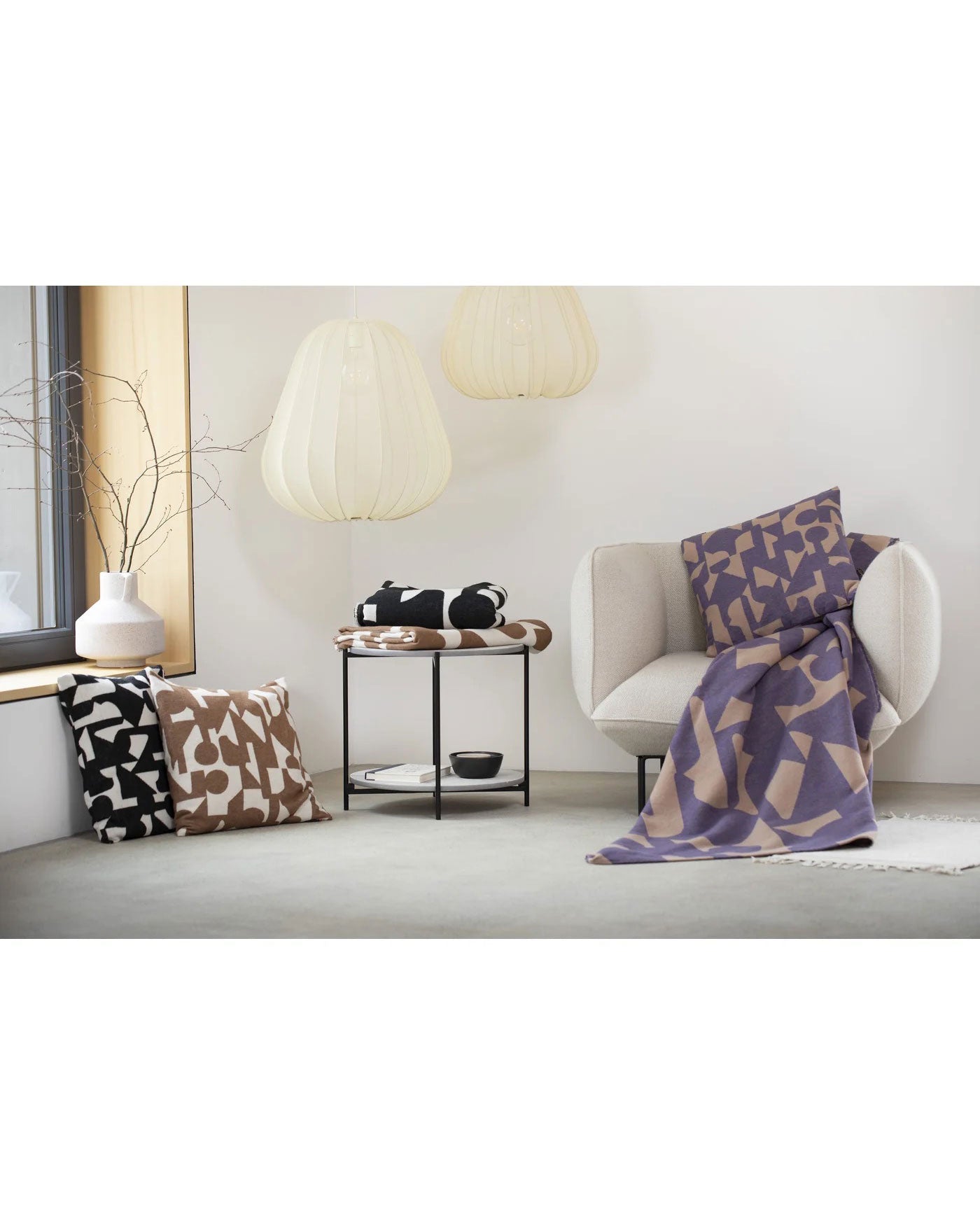 David Fussenegger Luca Cotton Throw - Modern Abstract Pattern