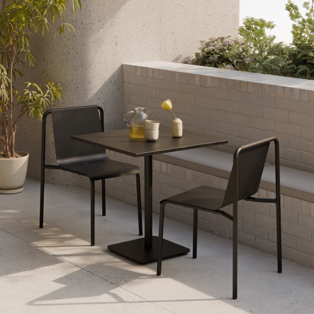 TIPTOE MOKA outdoor bistro table - powder-coated steel