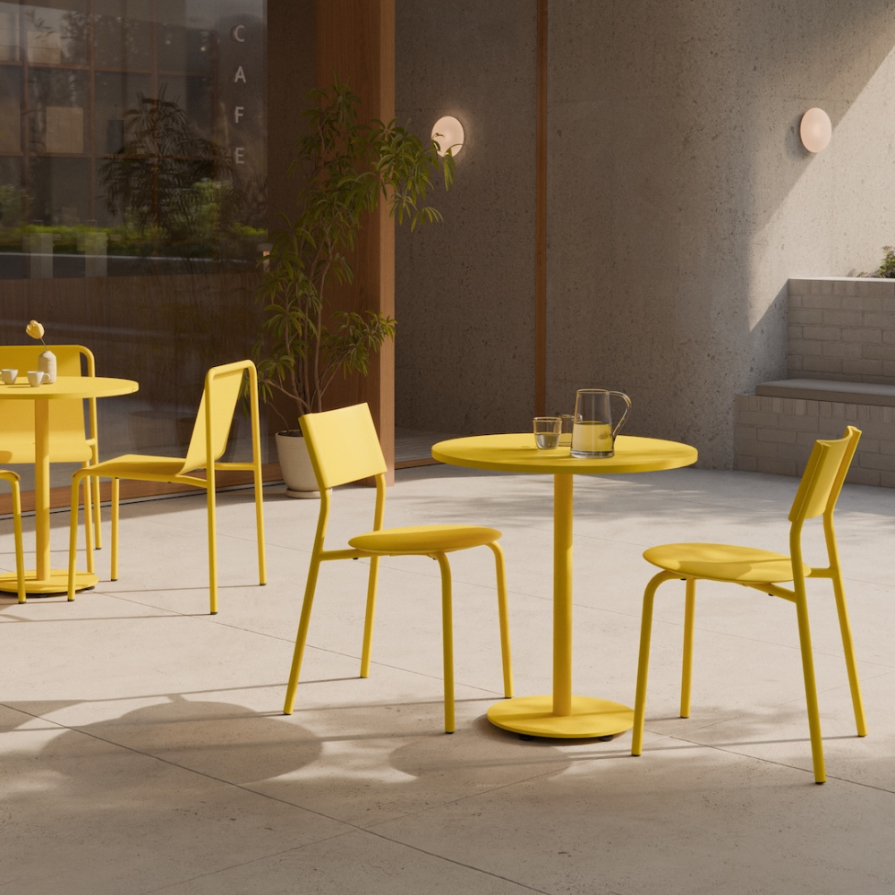 TIPTOE MOKA outdoor bistro table - powder-coated steel