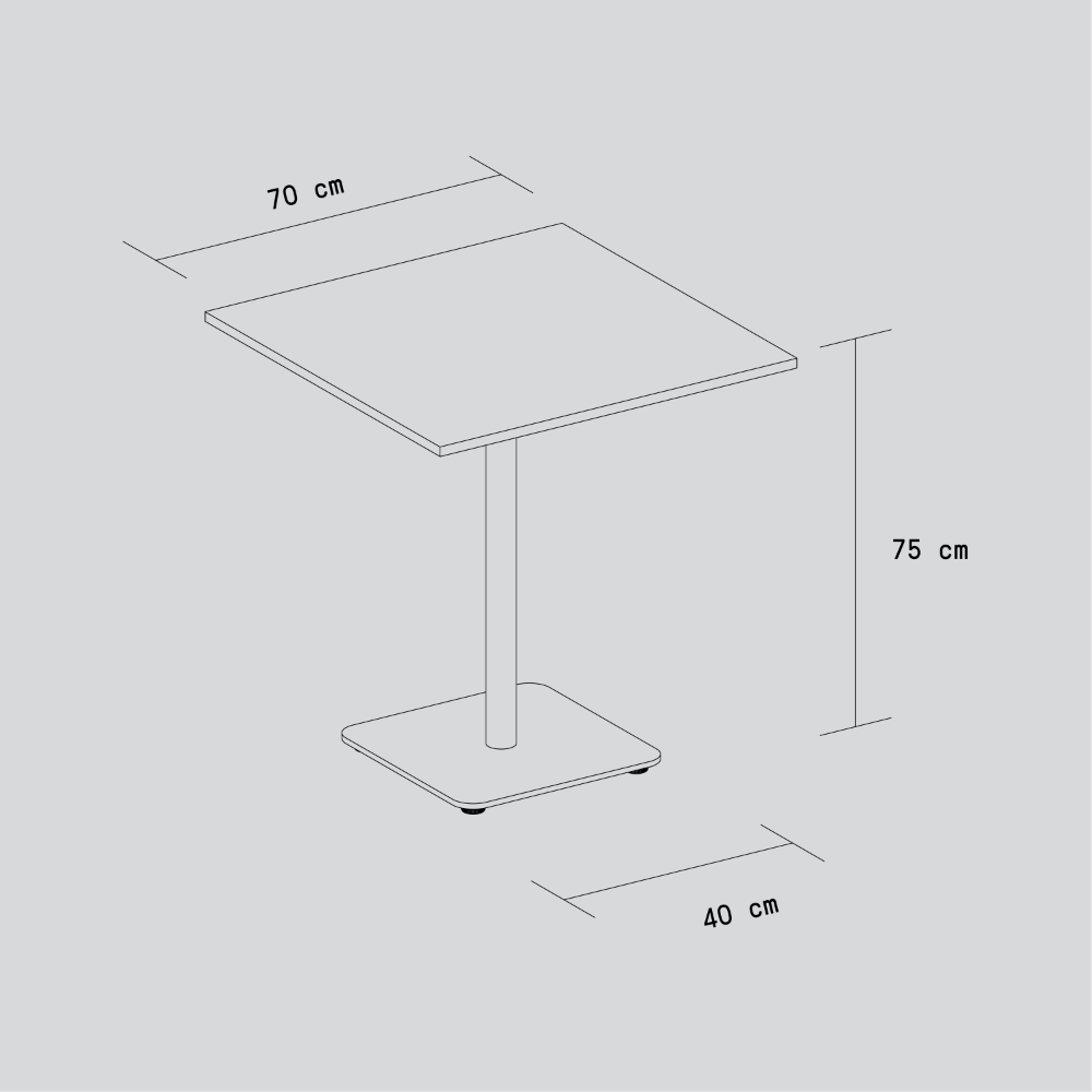 TIPTOE MOKA outdoor bistro table - powder-coated steel