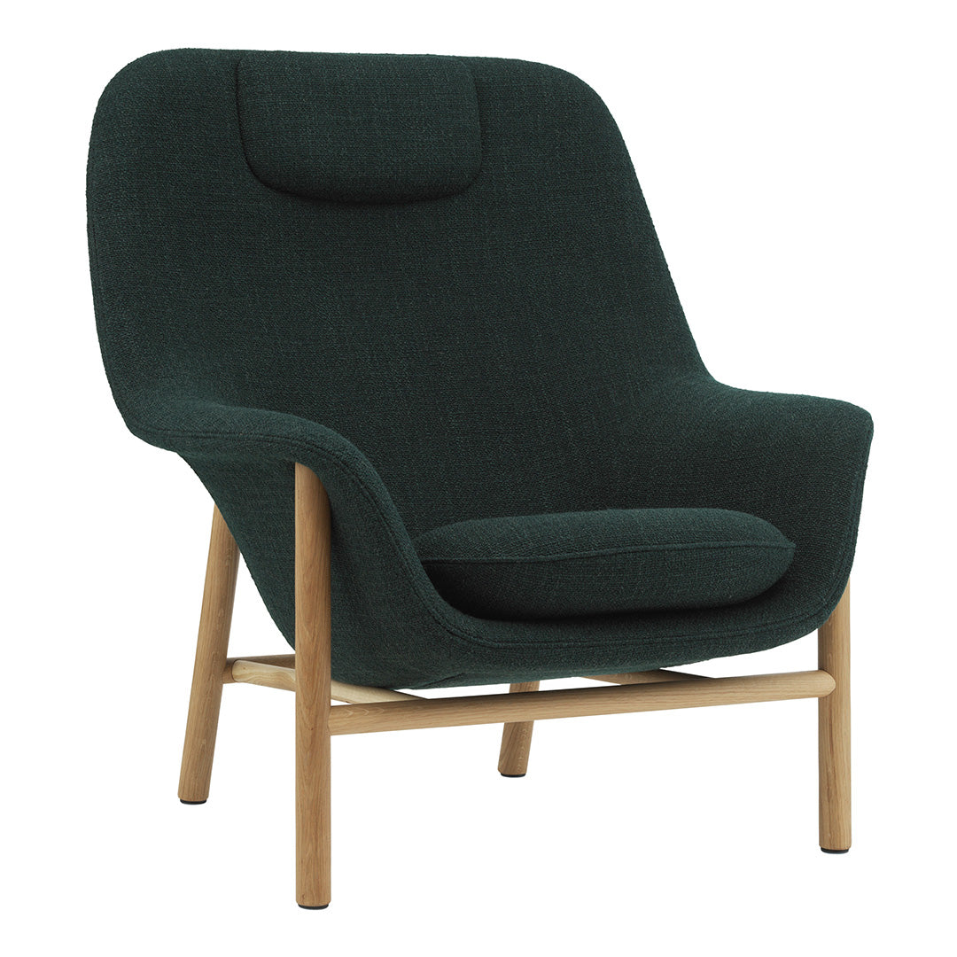 Normann Copenhagen Drape High Lounge Chair w/ Headrest - Wood Legs