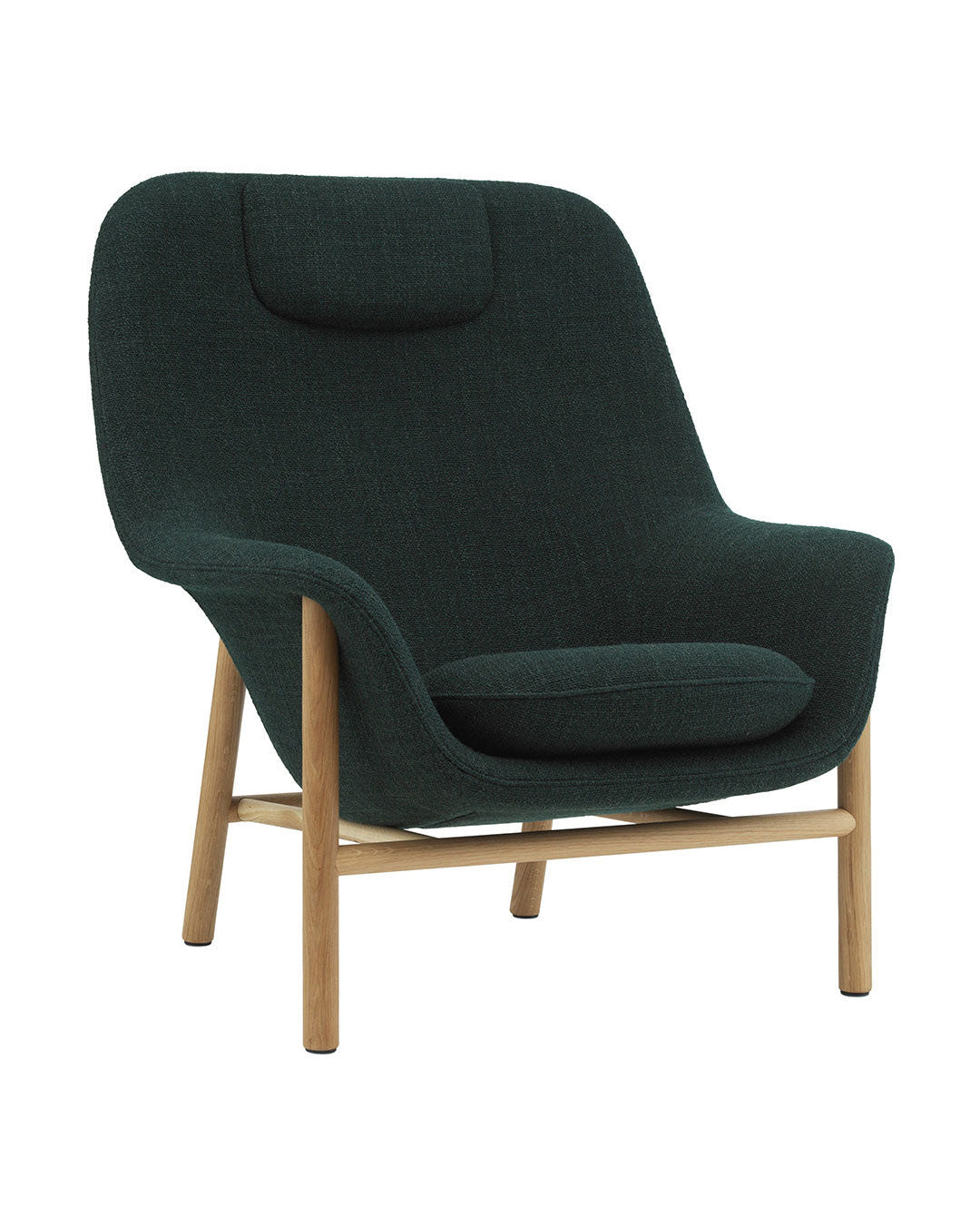 Normann Copenhagen Drape High Lounge Chair w/ Headrest - Wood Legs