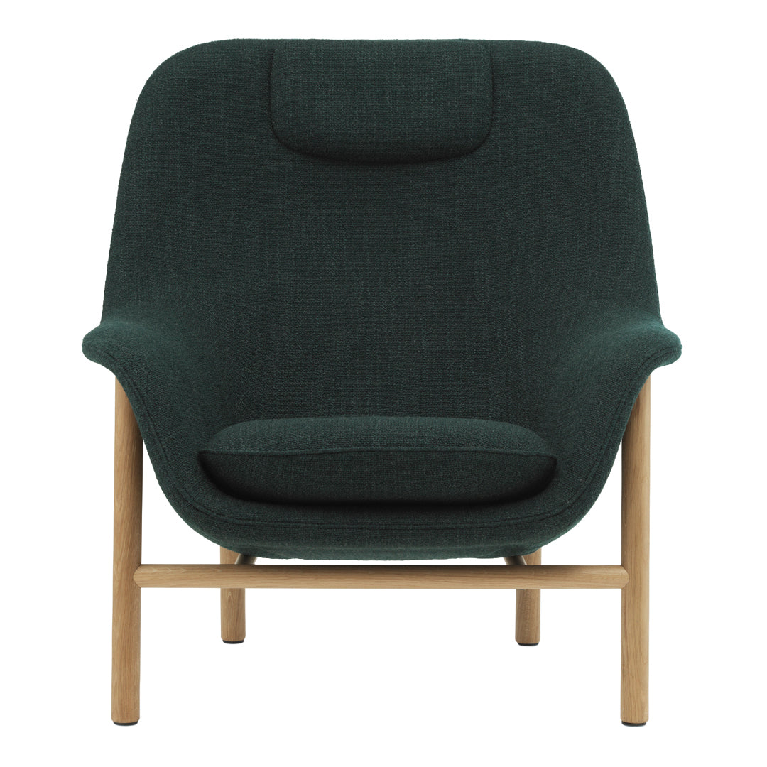 Normann Copenhagen Drape High Lounge Chair w/ Headrest - Wood Legs