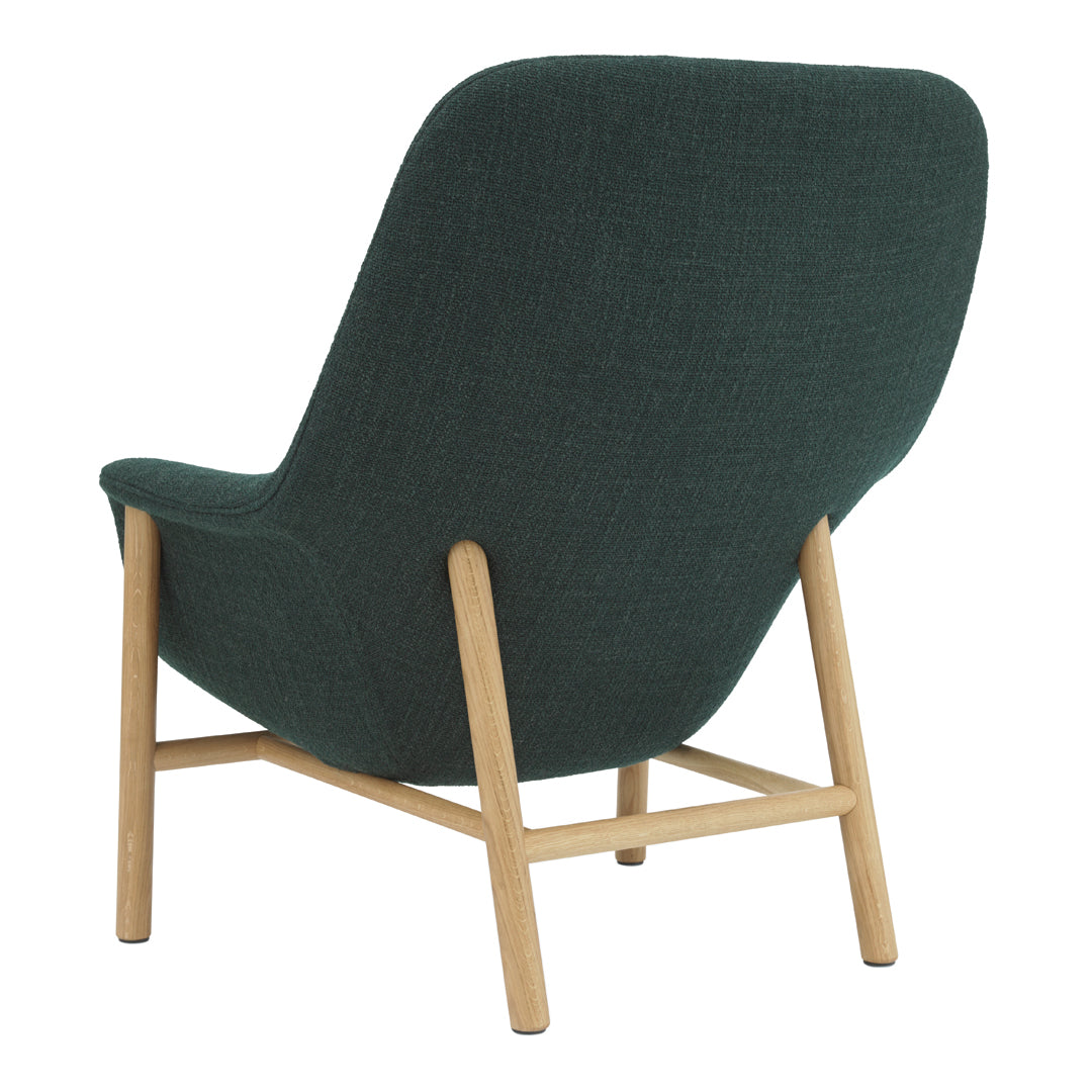 Normann Copenhagen Drape High Lounge Chair w/ Headrest - Wood Legs