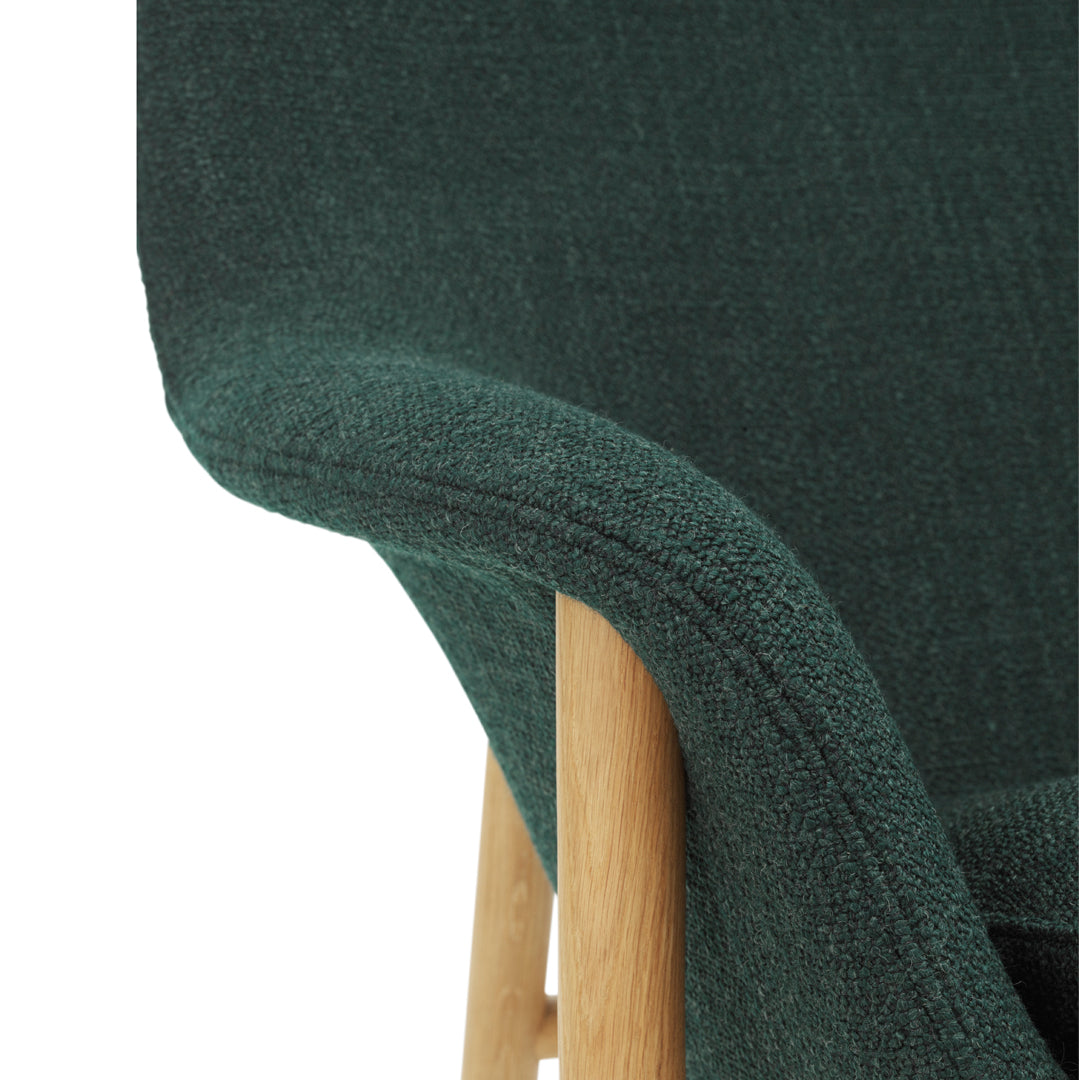 Normann Copenhagen Drape High Lounge Chair w/ Headrest - Wood Legs