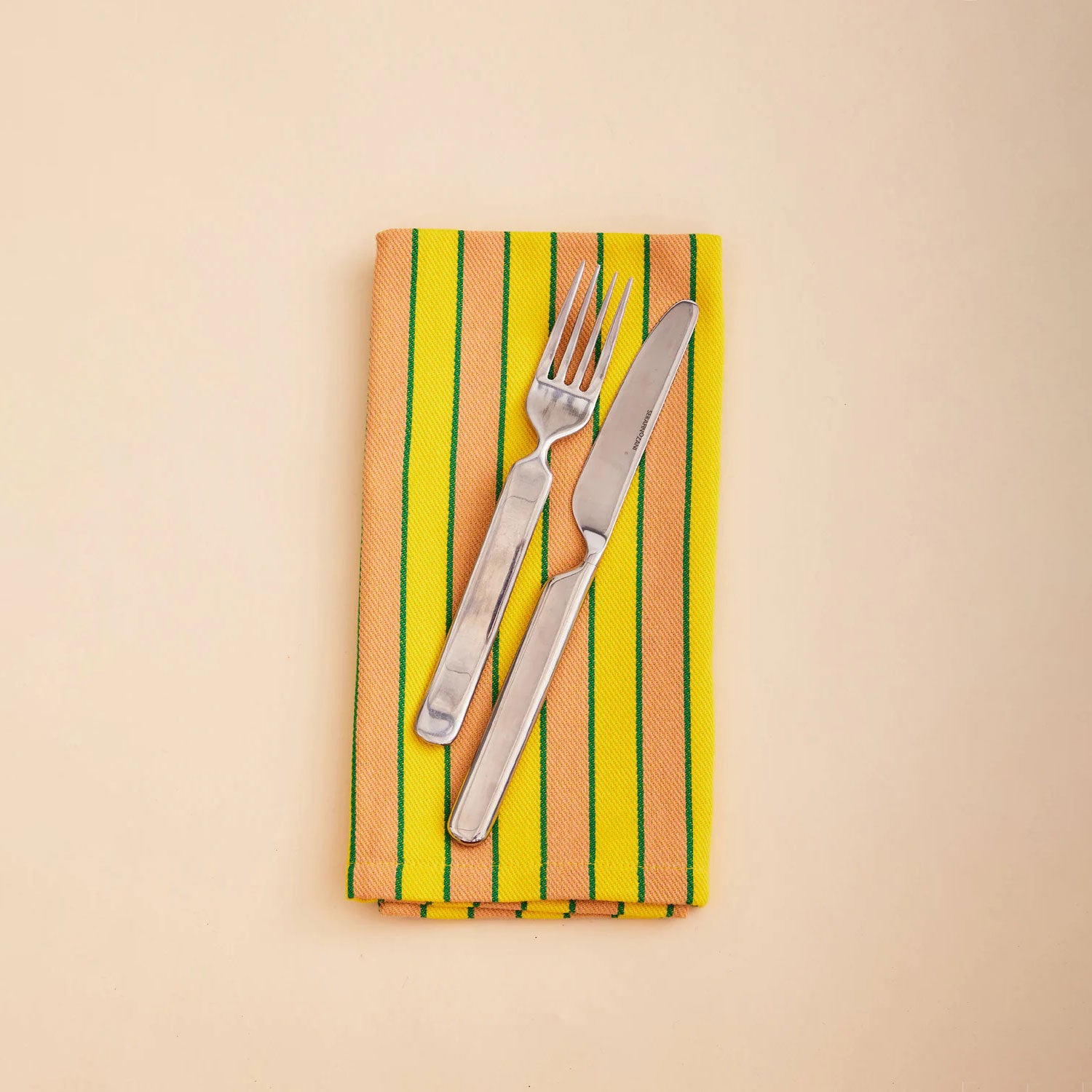 Dusen Dusen Herb Stripe Napkin - Turmeric