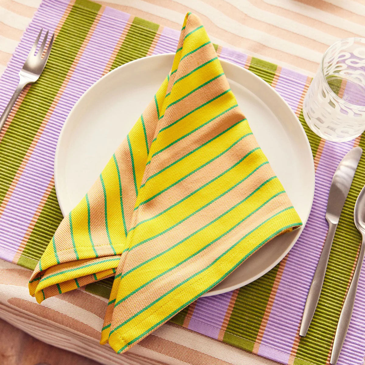 Dusen Dusen Herb Stripe Napkin - Turmeric