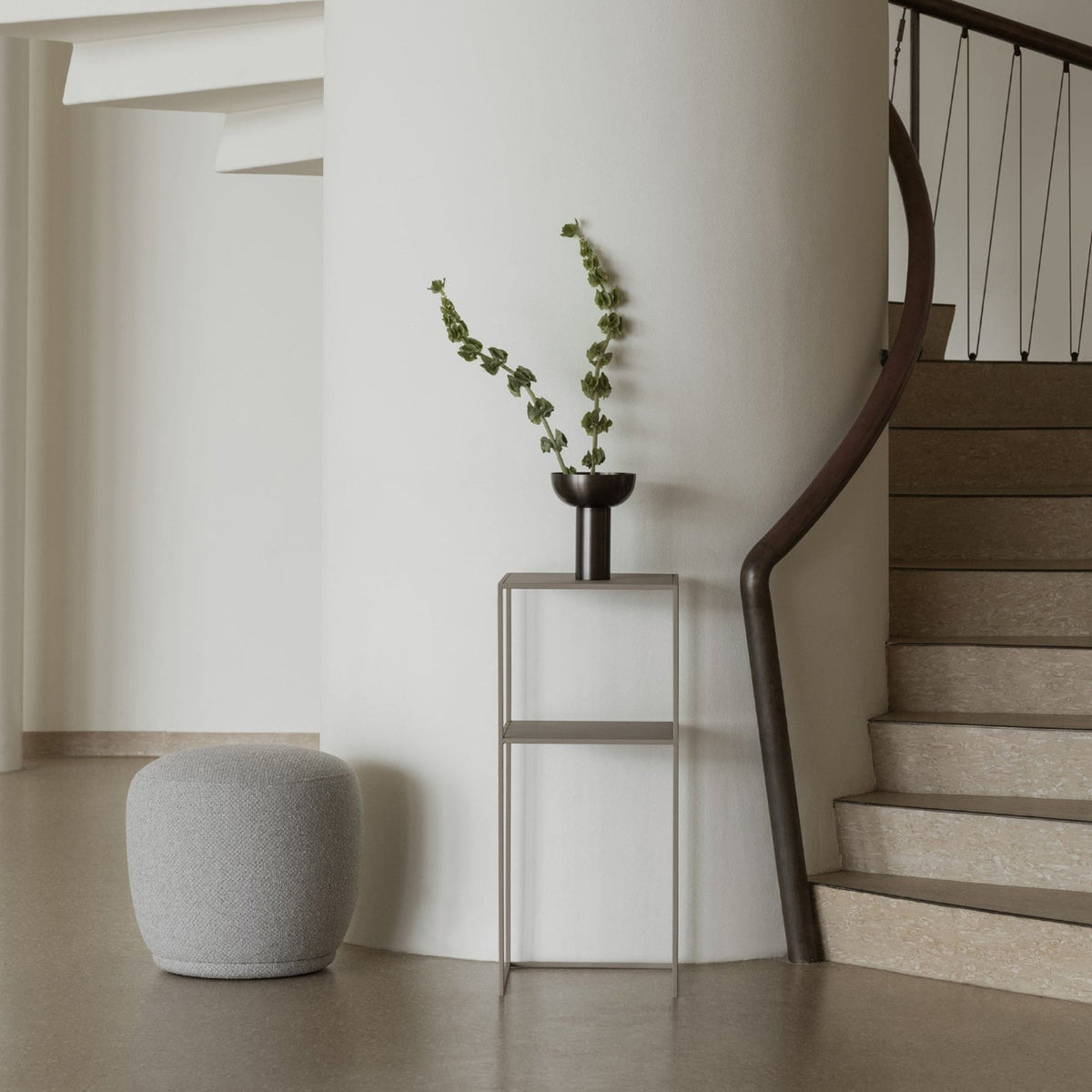 Blomus Fera Modern Steel Console Table - Narrow Geometric Industrial Style - 2 Tier