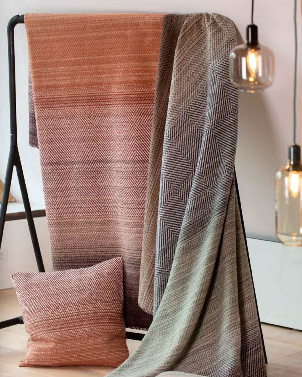 David Fussenegger Savona Cotton Throw - Gradient Herringbone