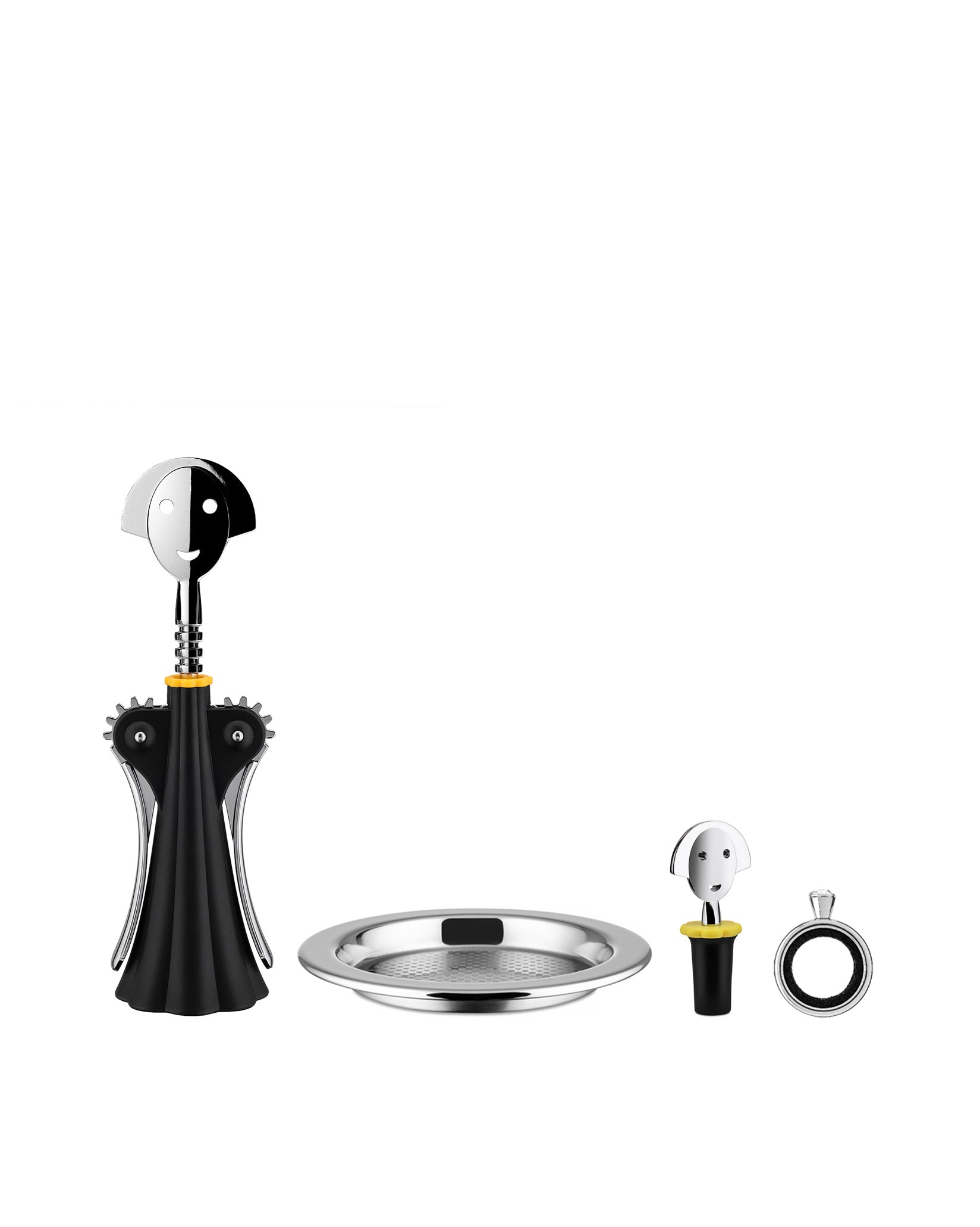 Alessi & Wine Set The Anna G. Corkscrew &  2 Stoppers