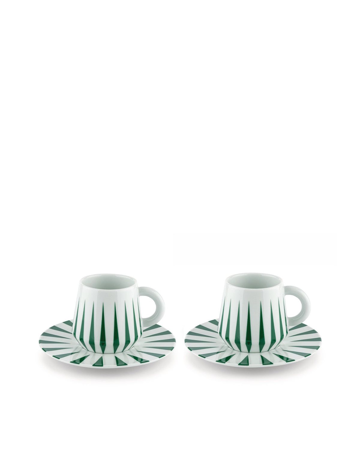Alessi Delight Mocha Cups with Saucers Set of 2 - green