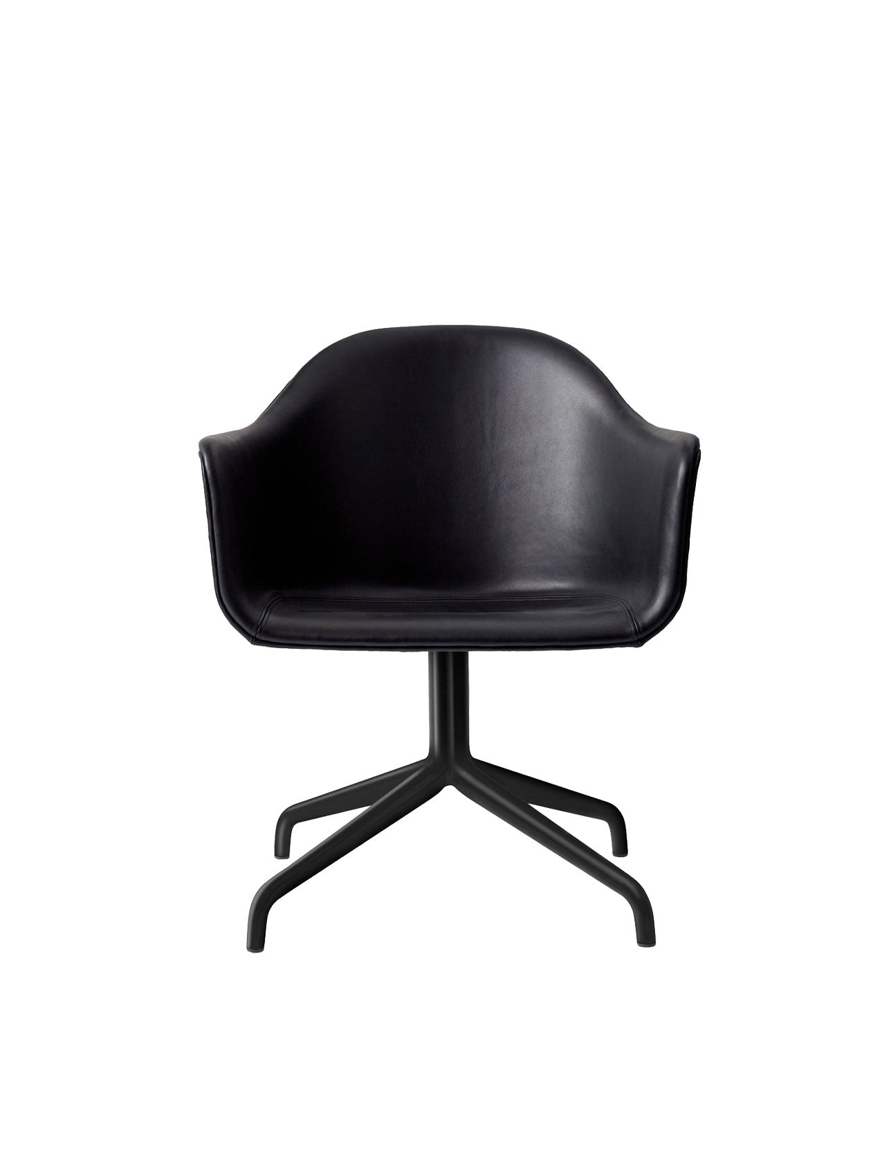 Audo Harbour Arm Chair, Dining Height, Black Star Base w/Swivel, Upholstered