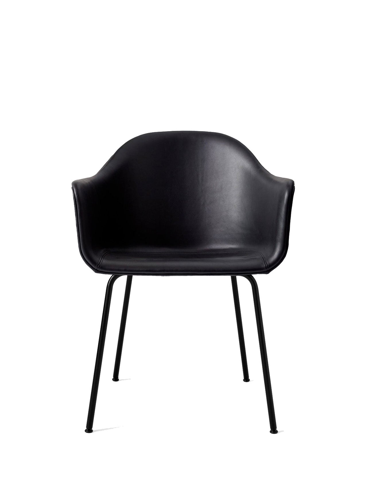 Audo Harbour Arm Chair, Dining Height, Black Steel Base, Upholstered