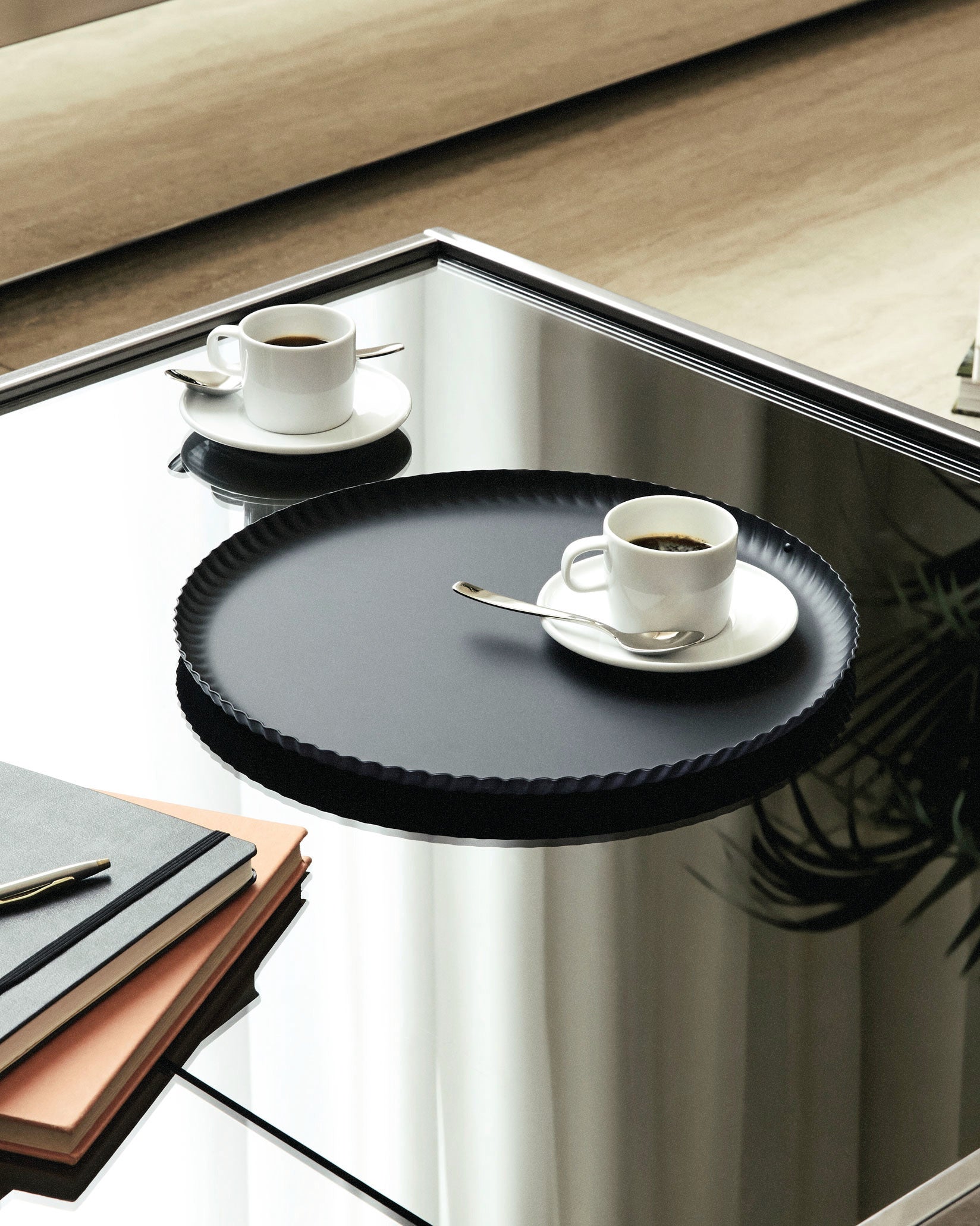 Alessi Pleats Round Tray Black