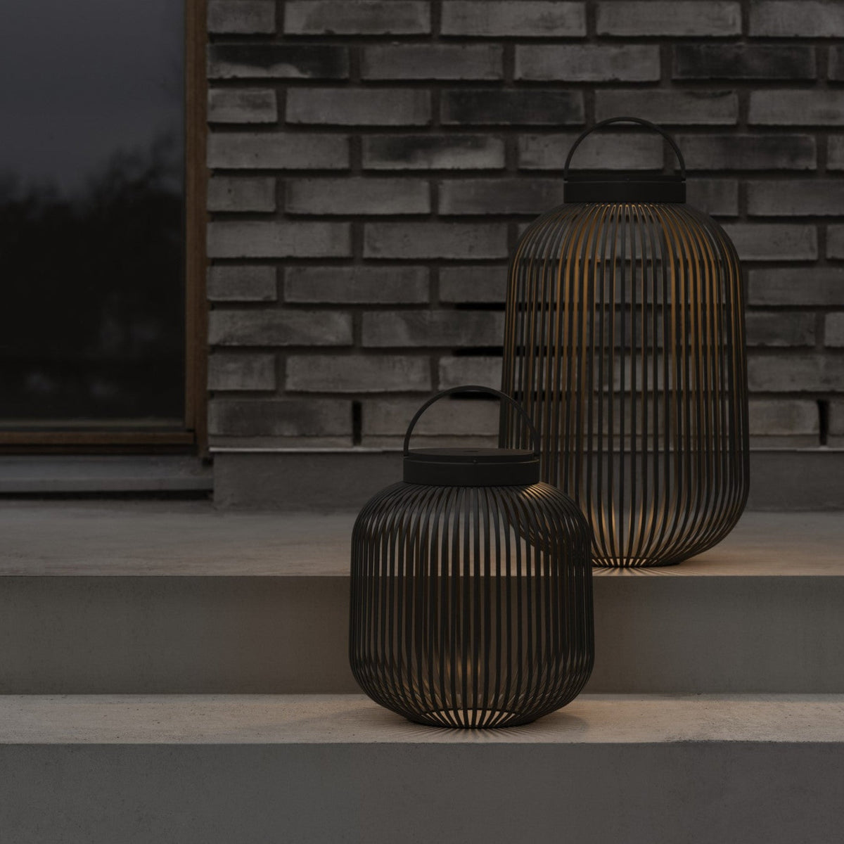 Blomus Lito Rechargable LED Portable Indoor or Outdoor Lighting Effect Steel Lantern - Dimmable - Varying Light Colors