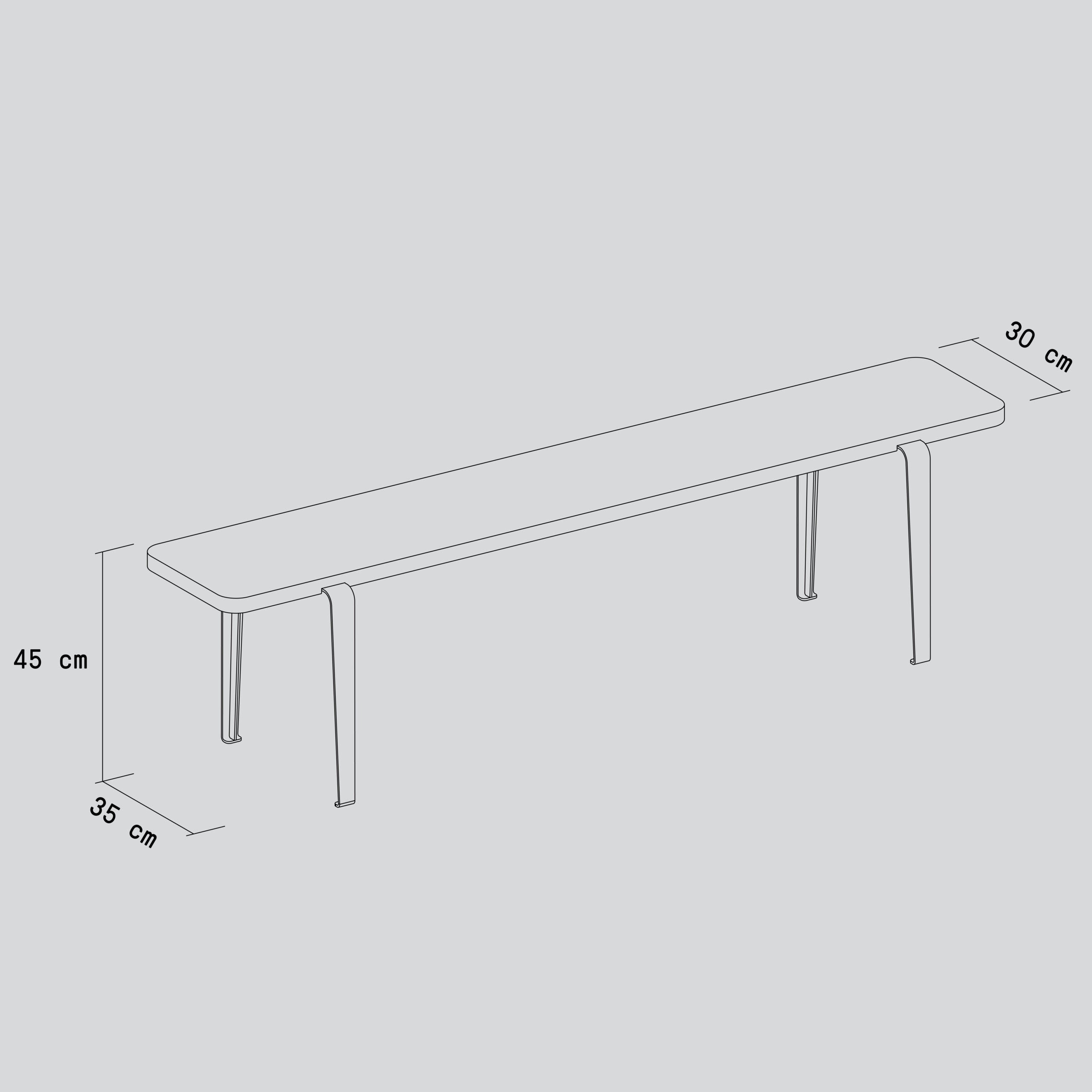 TIPTOE LOU bench - eco-certified wood
