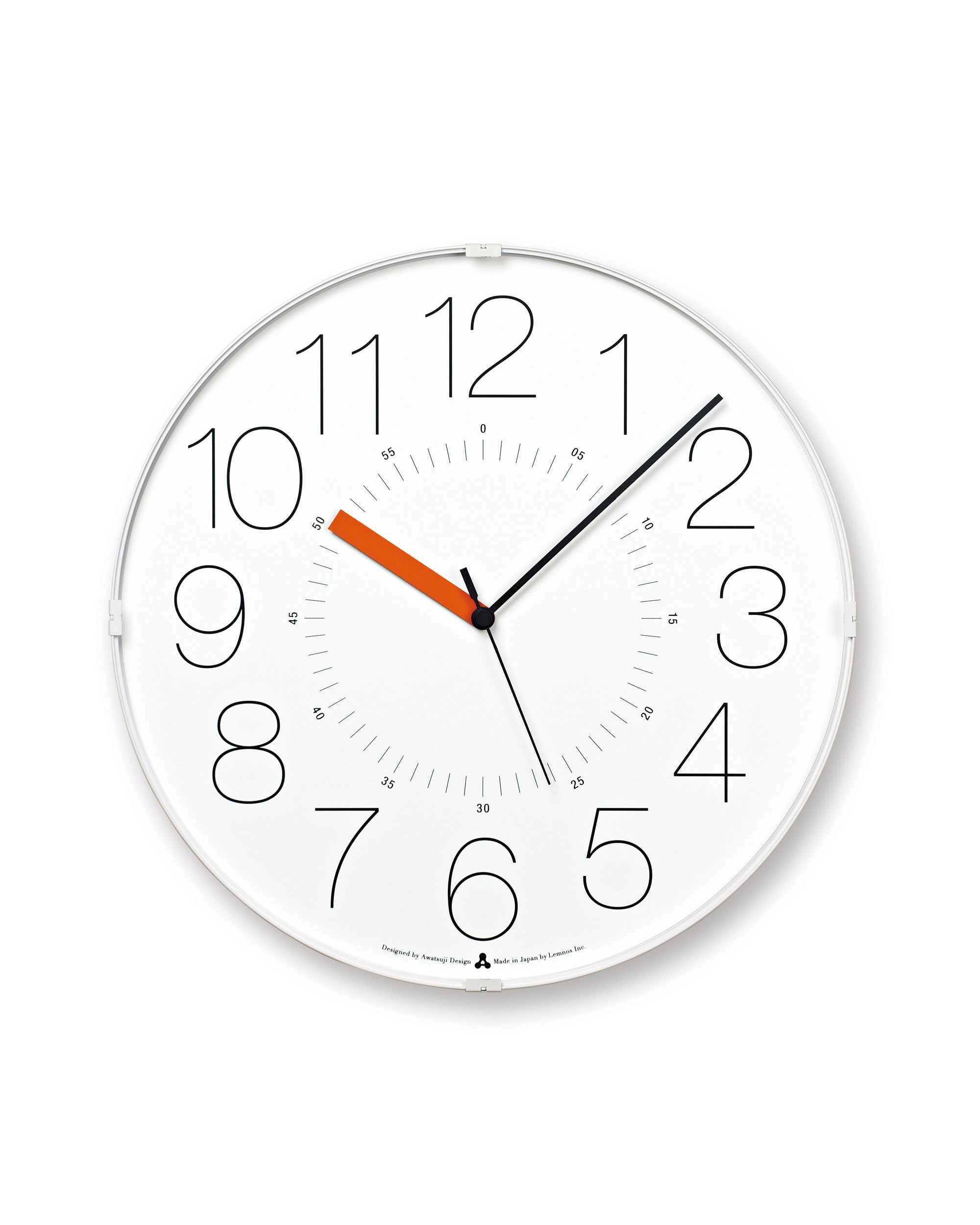 Lemnos Cara Clock - White/Orange