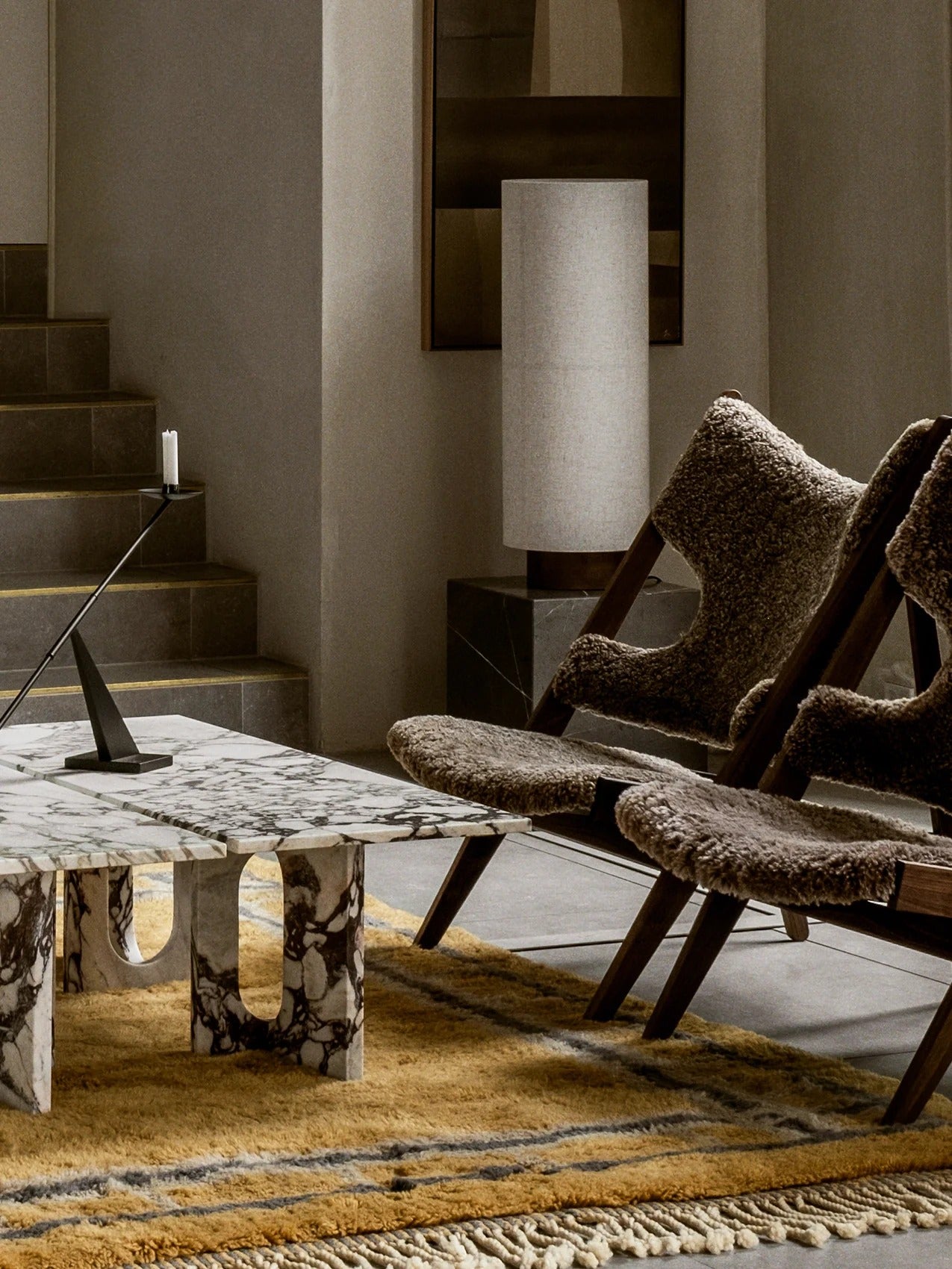 Audo Androgyne Lounge Table, Stone/Marble