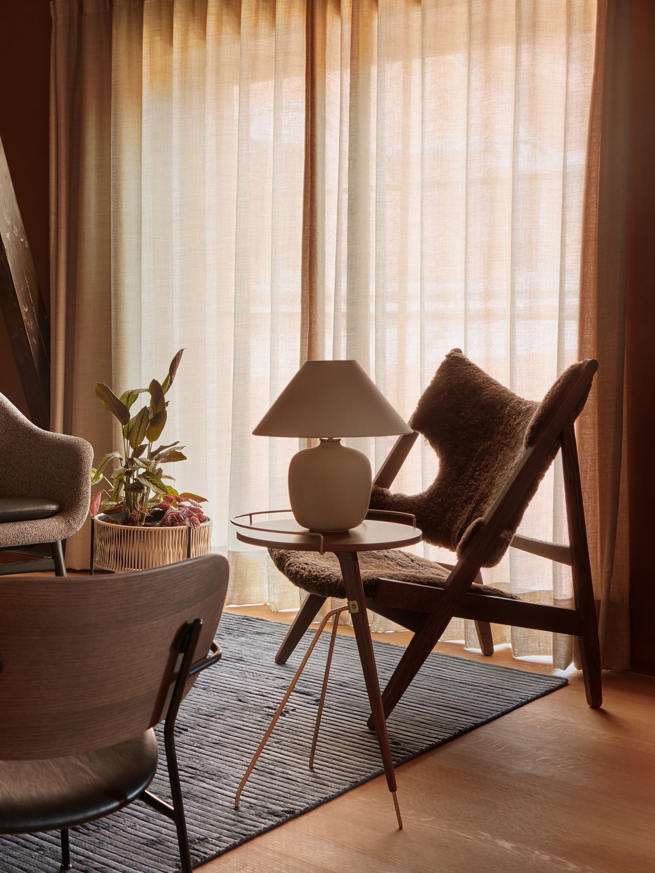 Audo Knitting Chair, Sheepskin