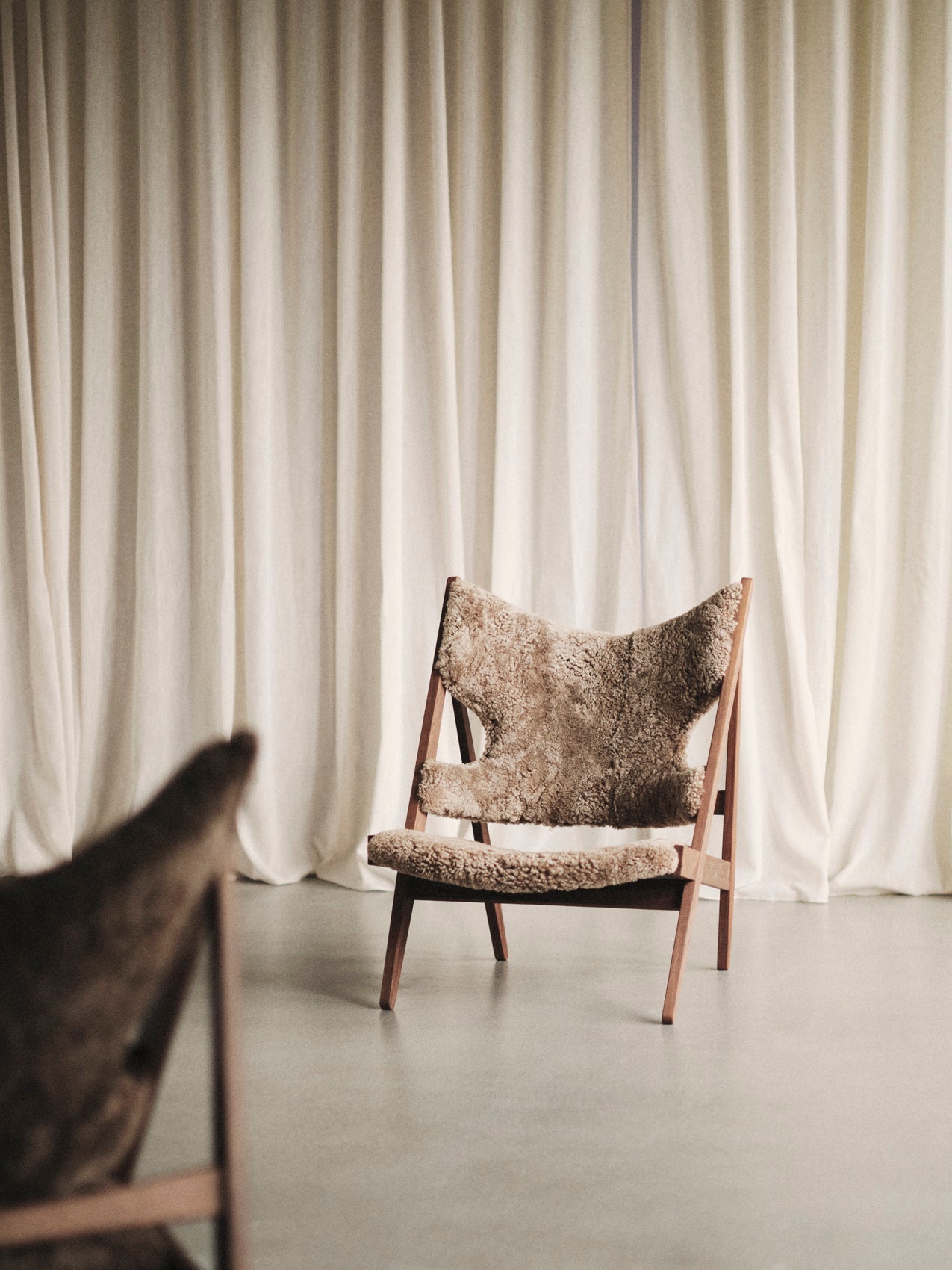 Audo Knitting Chair, Sheepskin