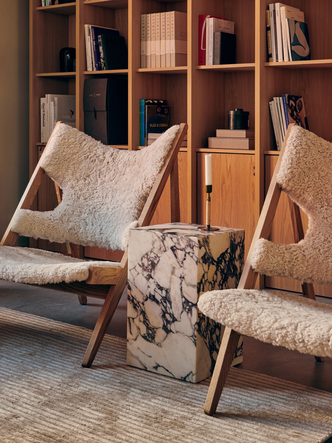 Audo Knitting Chair, Sheepskin