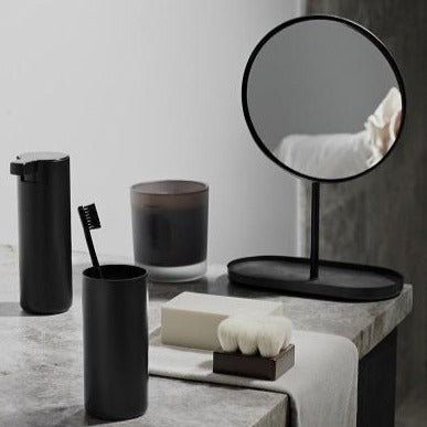 Blomus Modo Magnifying Vanity Makeup Mirror with Tray - Ti-Coated Stainless Steel