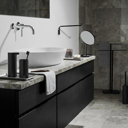 Blomus Menoto Freestanding Toilet Paper Holder with Toilet Brush and Holder - Black