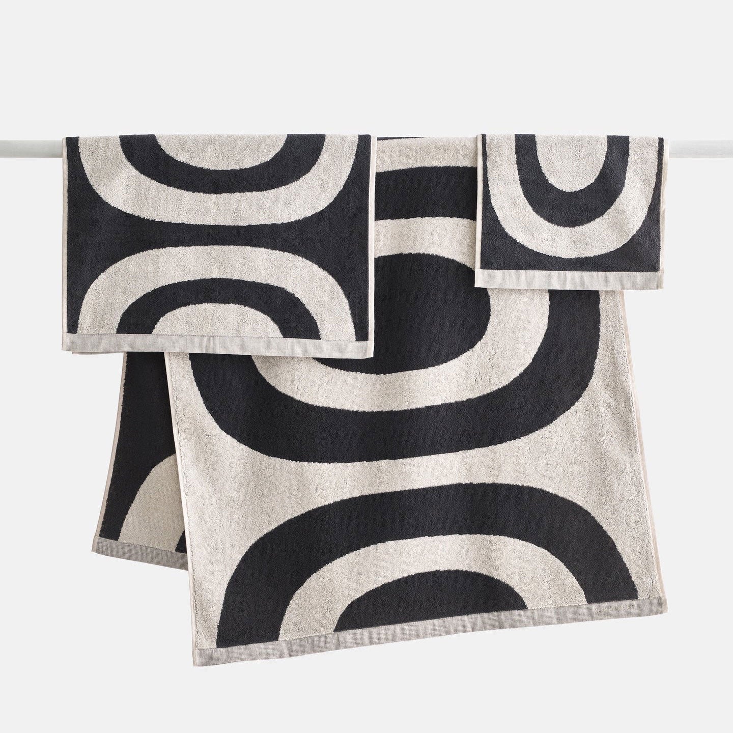 Marimekko Melooni Mini Towel - Charcoal, Off White