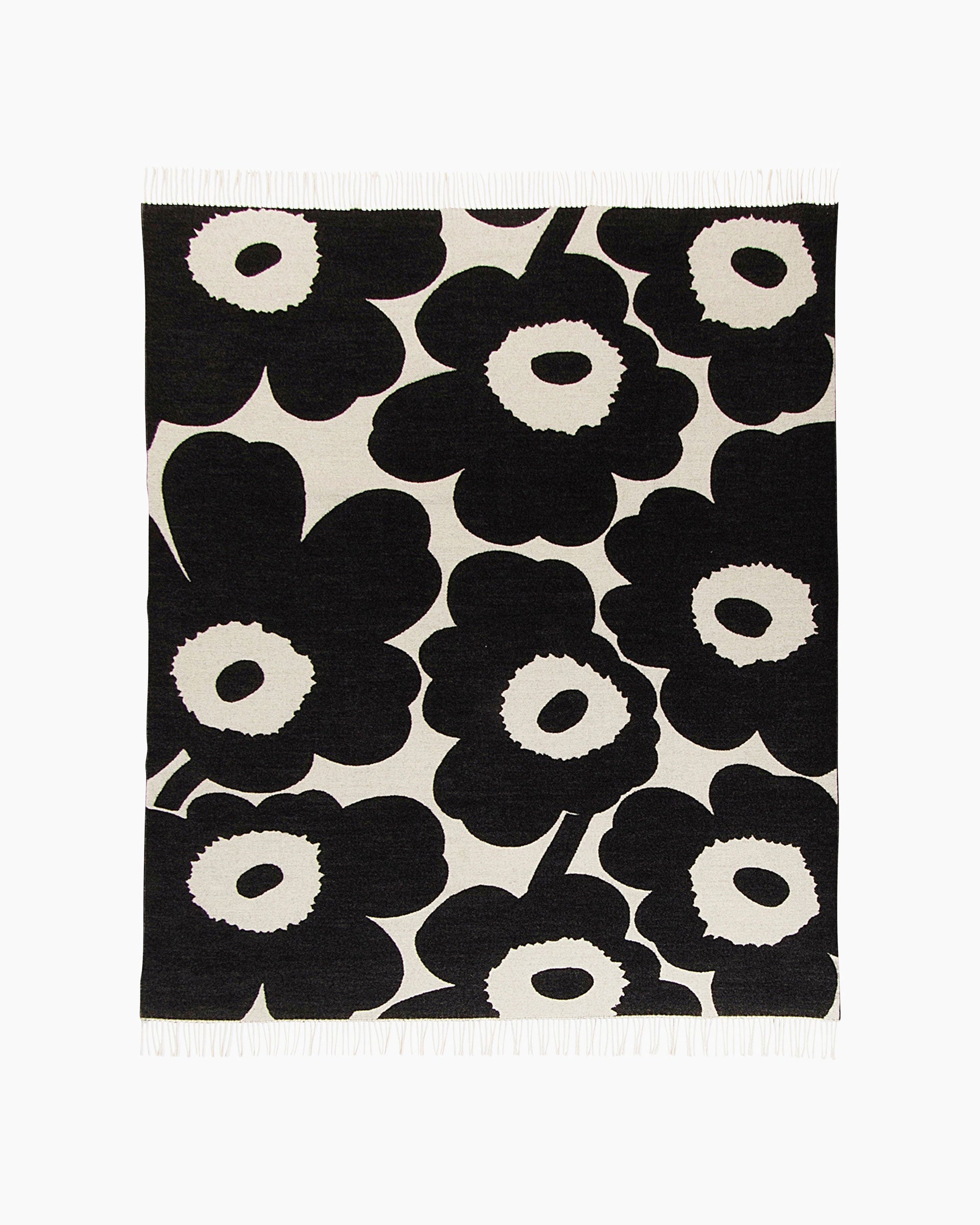 Marimekko Unikko Blanket - White, Black