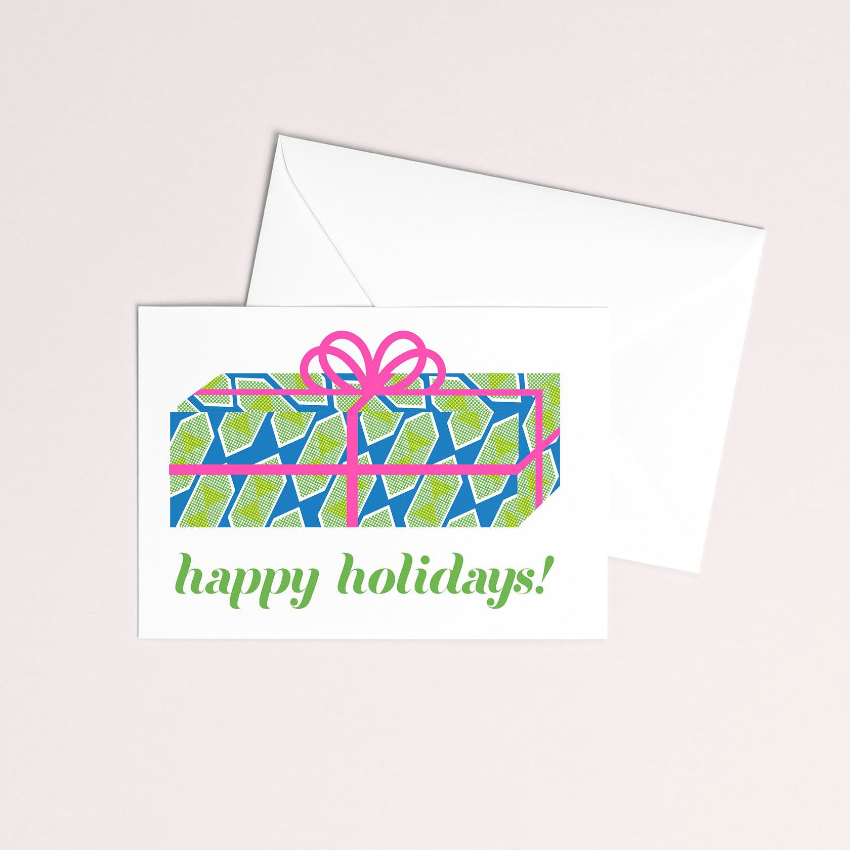 Mezzaluna Studio Risograph Holiday Greeting Card - ZigZag Present