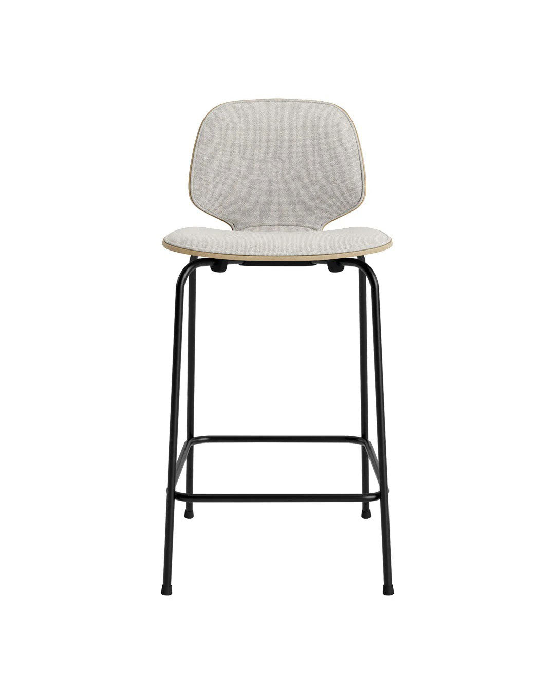 Normann Copenhagen My Chair Bar/Counter Stool - Black Metal Base - Front Upholstered