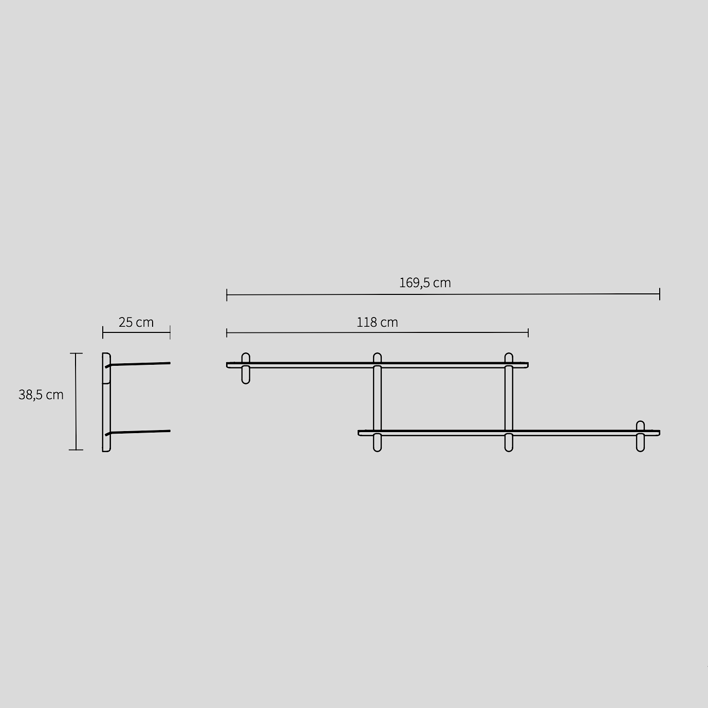Gejst Nivo Shelf Large H - light oak / white
