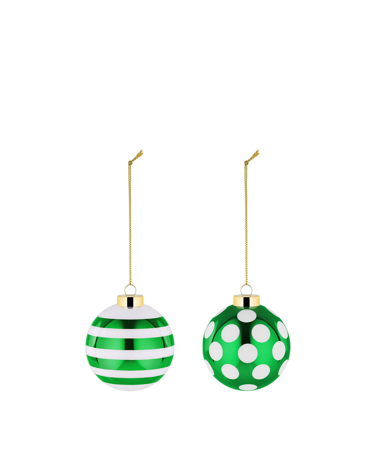 Alessi Delight Green Christmas Baubles Set of 2 - Design 2