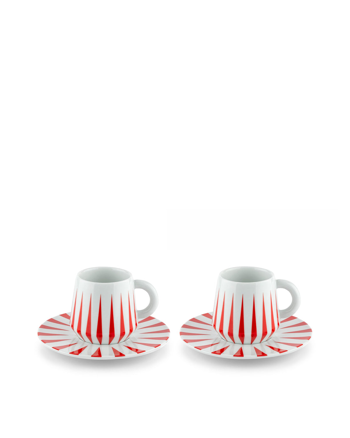 Alessi Delight Mocha Cups with Saucers Set of 2 - red