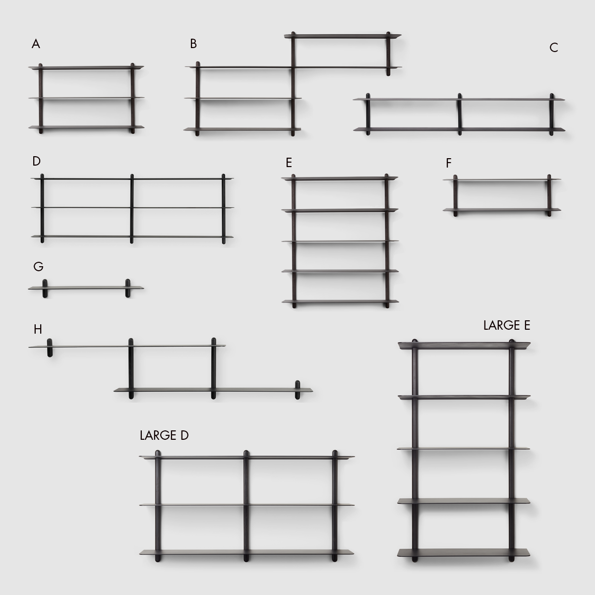 Gejst Nivo Shelf Small B - black ash/black