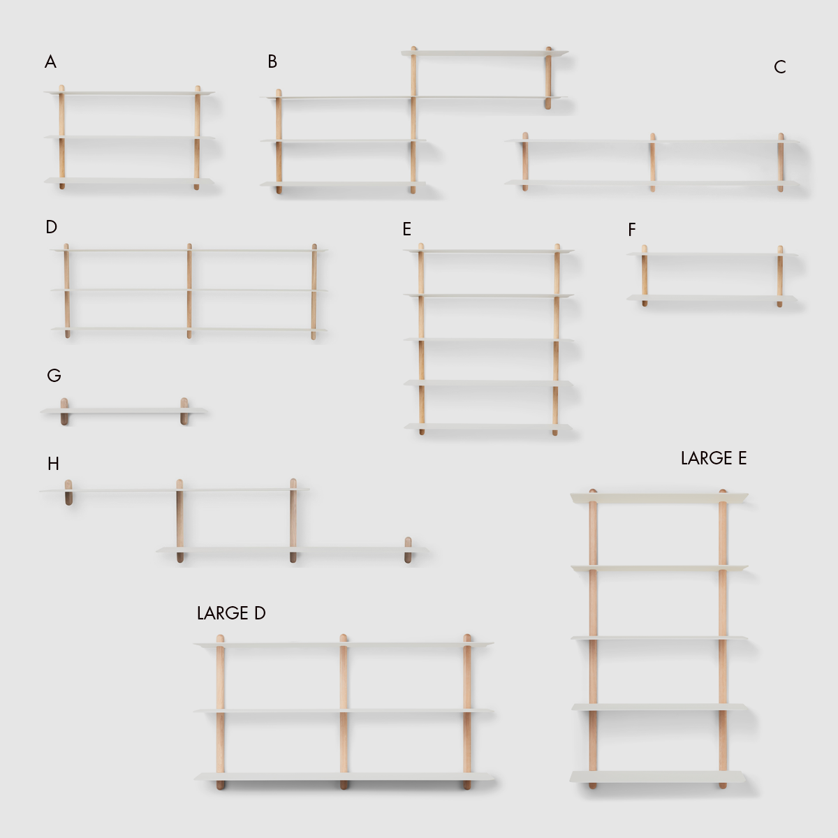 Gejst Nivo Shelf Large E - light oak/white