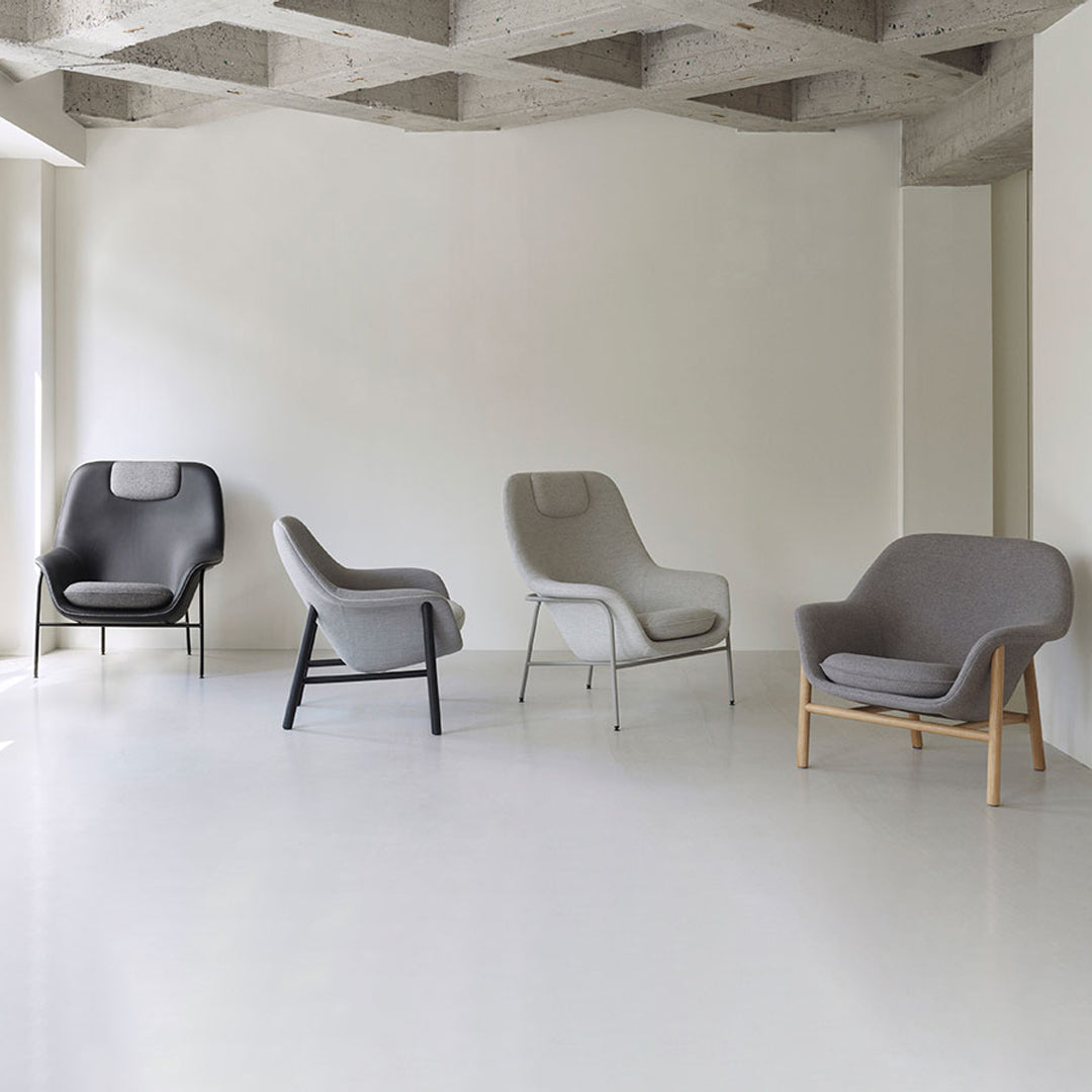 Normann Copenhagen Drape Low Lounge Chair - Wood Legs