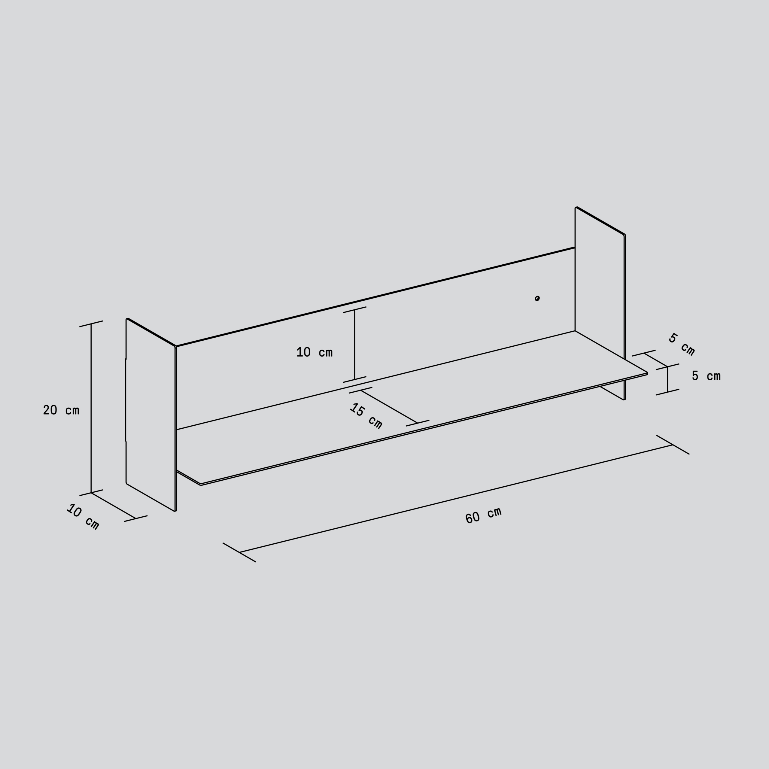 TIPTOE PLI steel wall-mounted coat rack - 20 to 60 cm