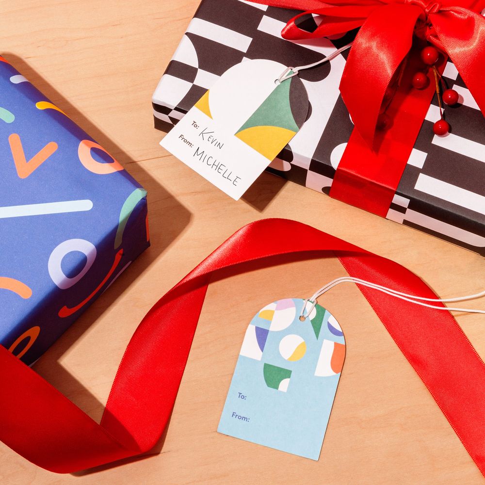 Poketo Gift Tag Set in Colorblock