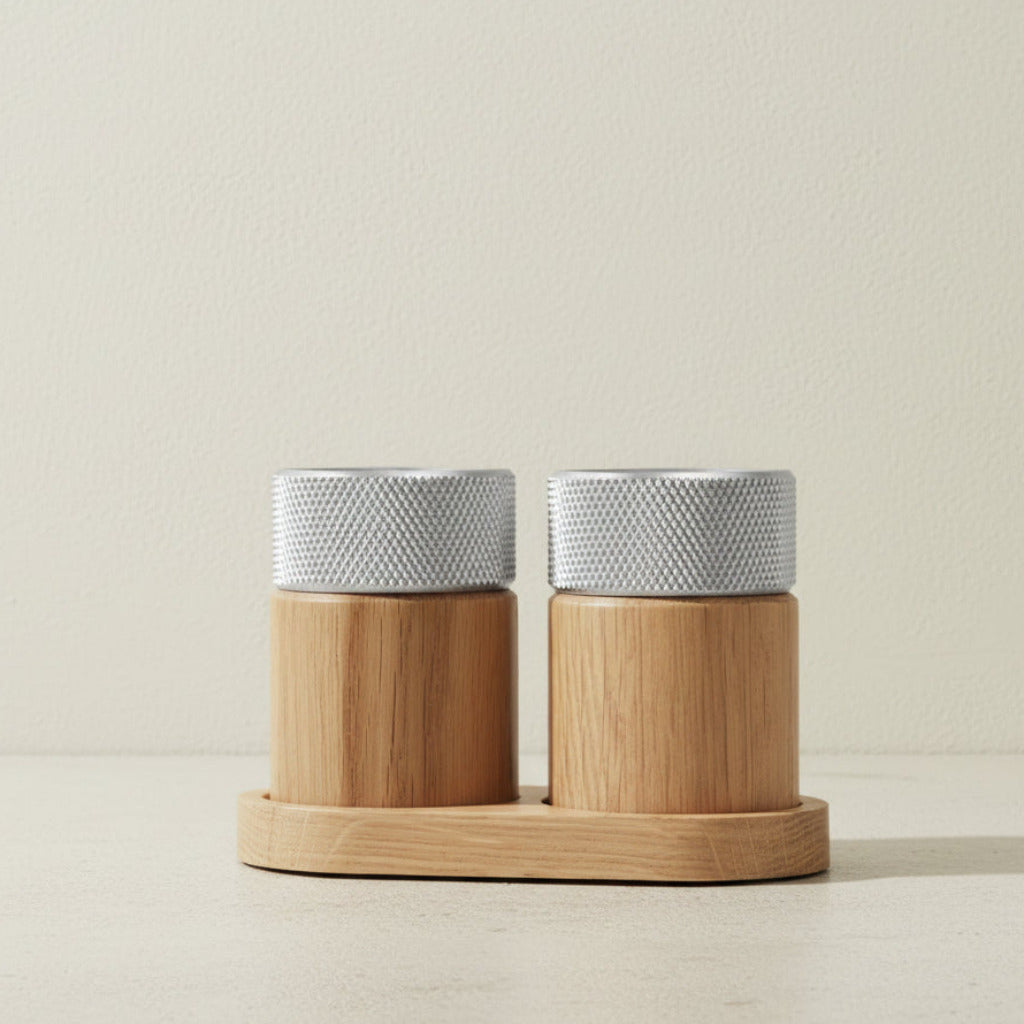 Gejst Sina salt & pepper mill set - oak/steel