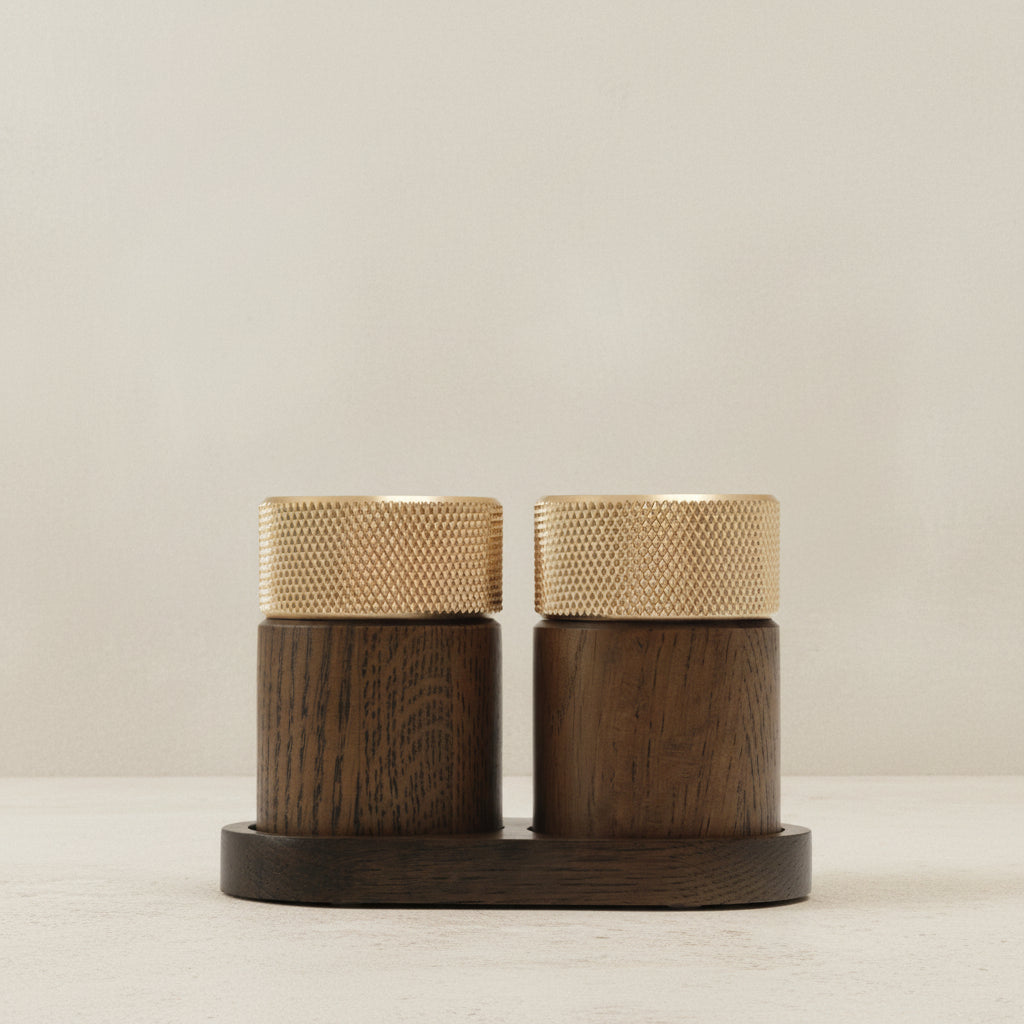Gejst Sina salt & pepper mill set - dark ash/brass