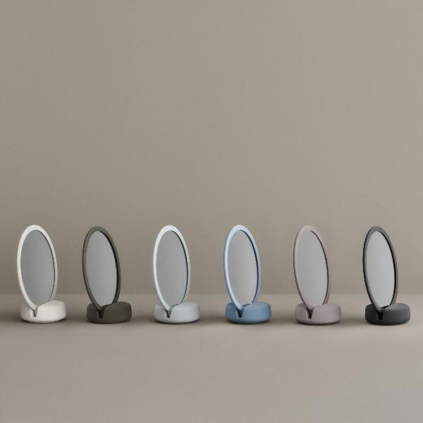 Blomus Sono Vanity Countertop Magnification Mirror - Ceramic Soft Touch
