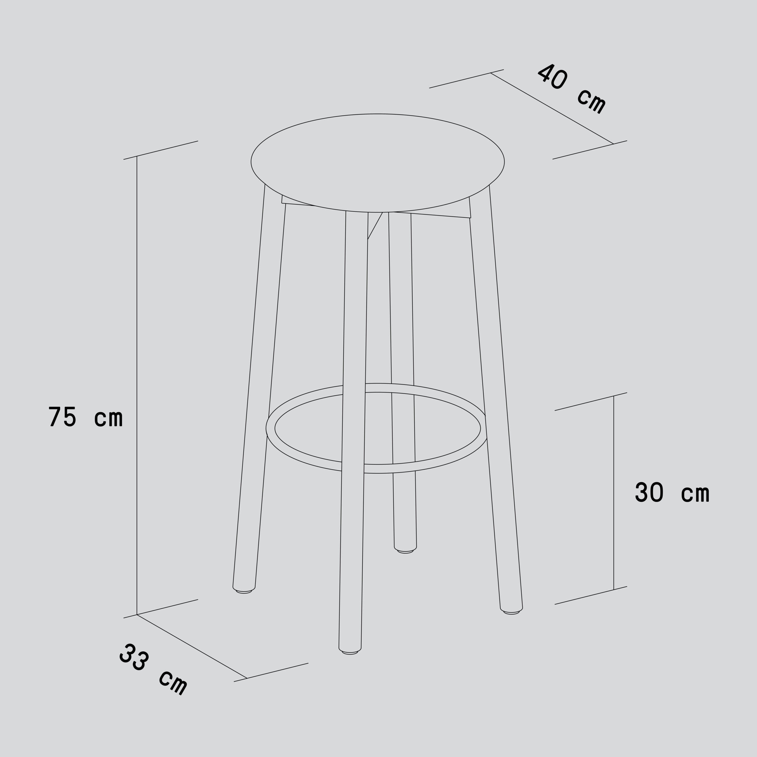 TIPTOE SSD full wood bar stool - eco-certified wood