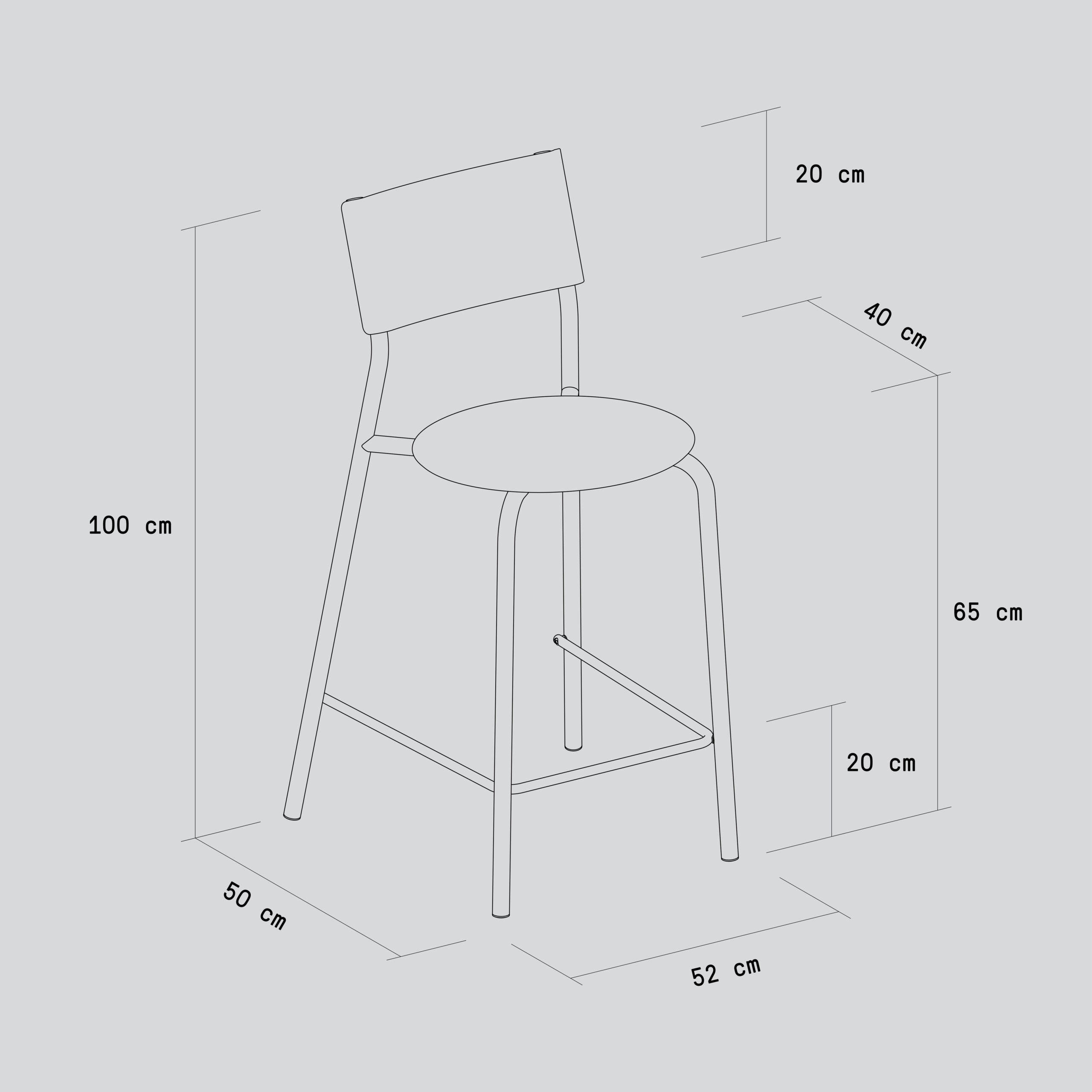 TIPTOE SSDr bar chair - recycled plastic