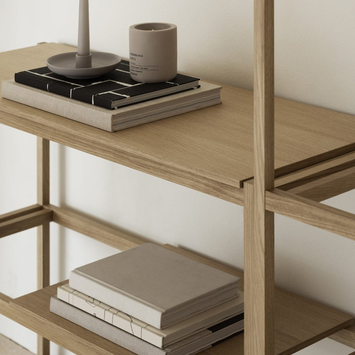 Blomus Sukoya Oak Shelf Unit with Adjustable Shelf Panels - Scandinavian Design - 5 Shelf